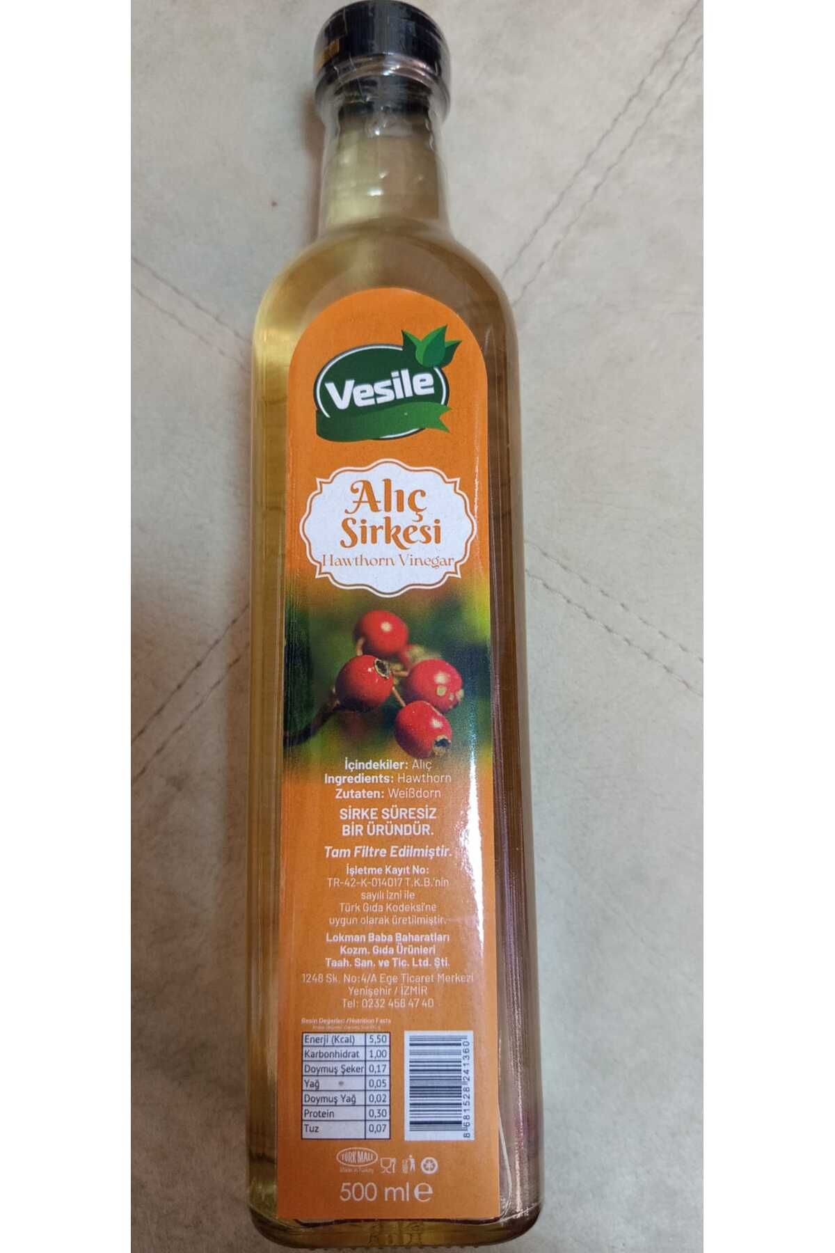 Vesile Alıç Sirkesi Doğal 500 Ml.