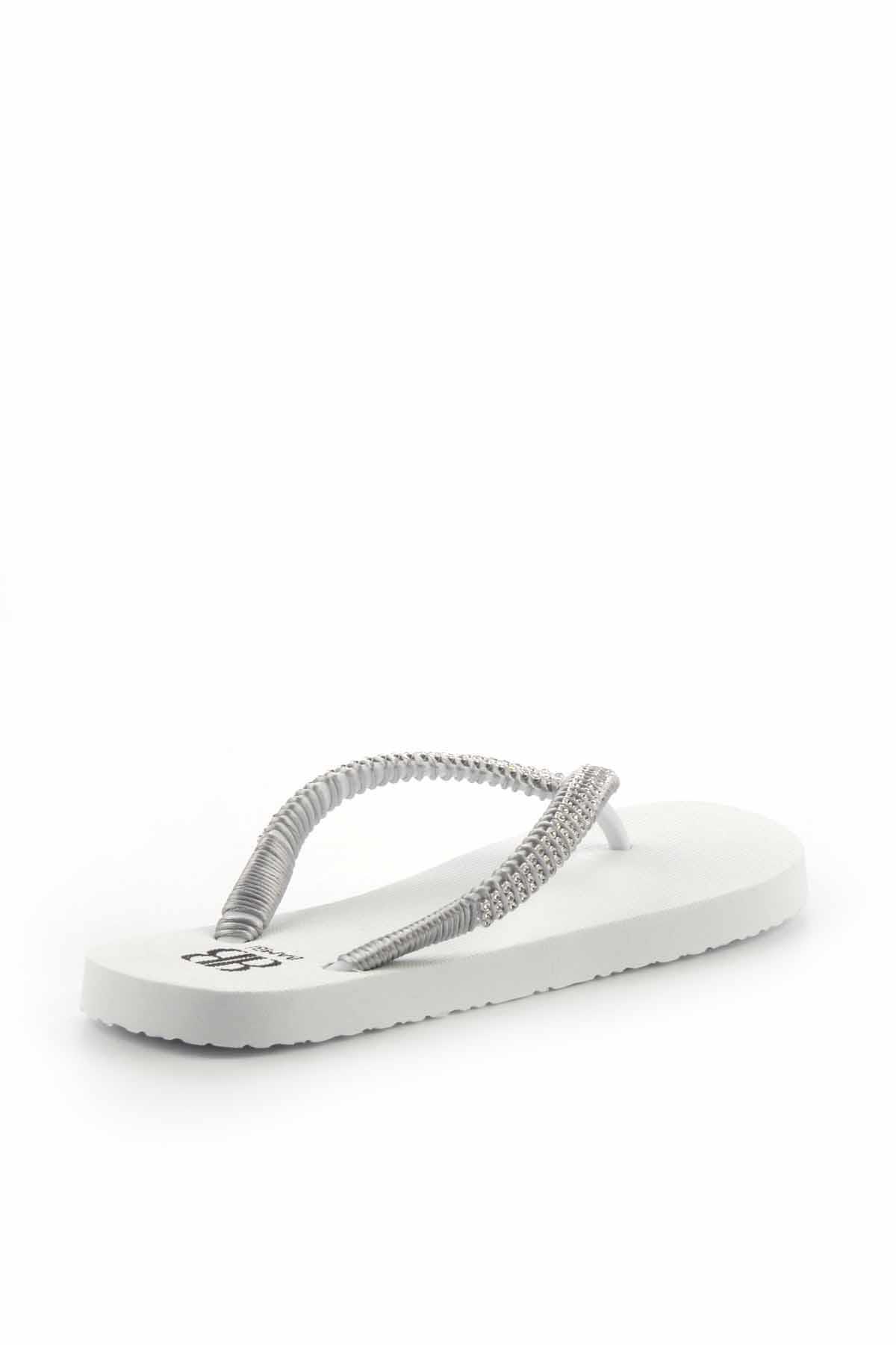 Bambi-Γυναικείες Παντόφλες White Lame K04376000259 4