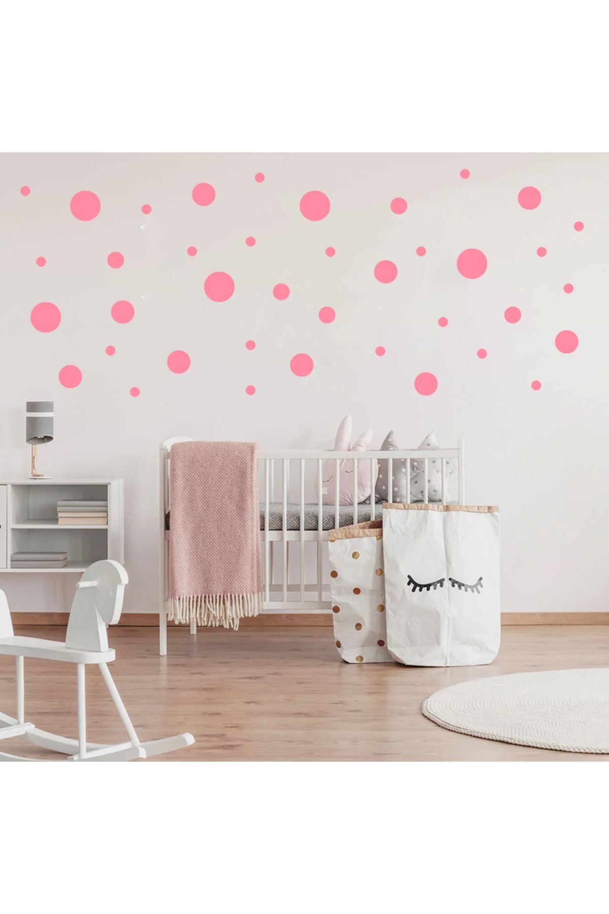 BugyBagy 1,3cm - 7,6cm Arasında Çeşitli Ebatlarda Yuvarlak Puantiye Duvar Sticker Seti - 180 Adet
