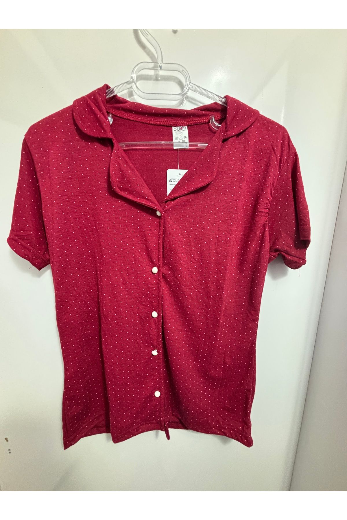ARONA Kırmızı Gömlekli Şortlu Pijama Takımı