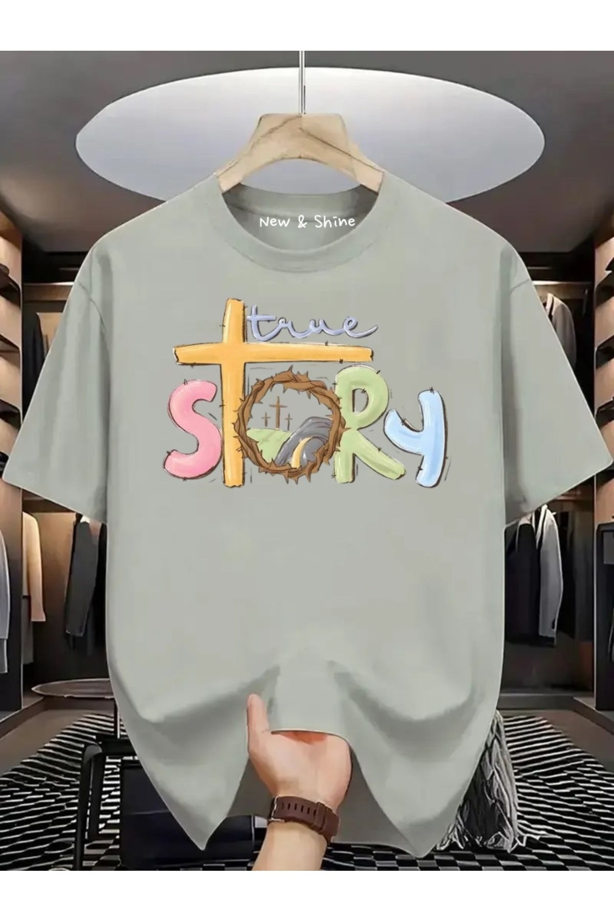 New Shine Time Story Baskılı Oversize T-Shirt