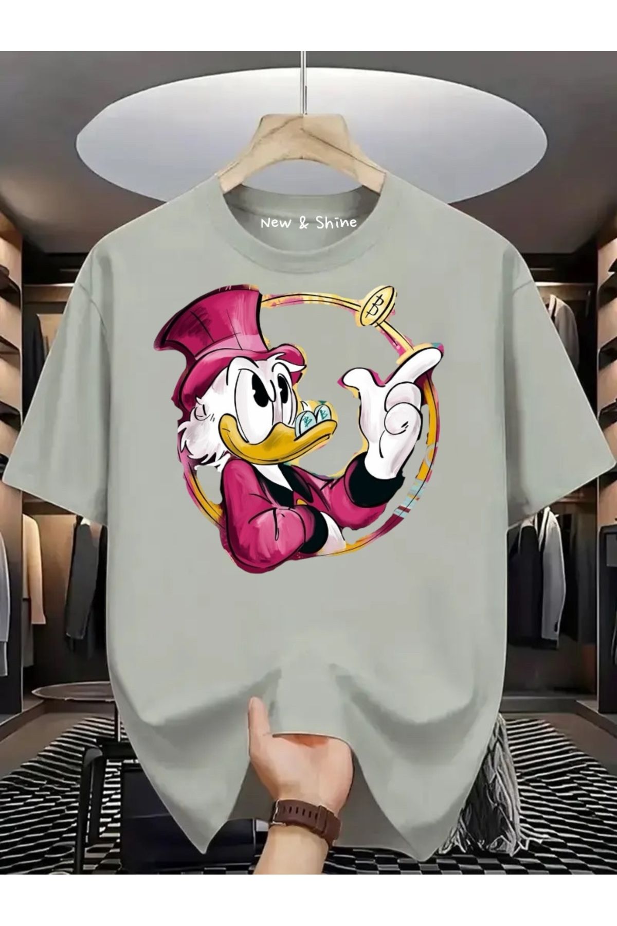 New Shine Donald Duck Baskılı Oversize T-Shirt