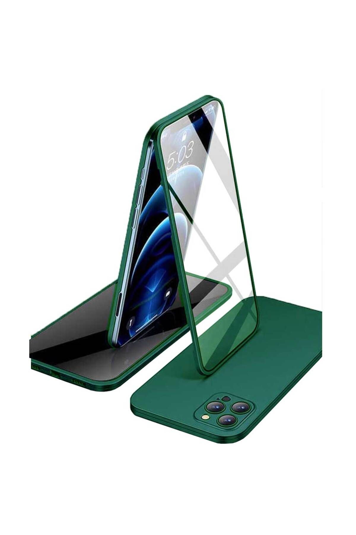 Smart Tech Apple iPhone 12 Pro Uyumlu 360 Derece Tam Kaplayan Cam Kapak Kılıf