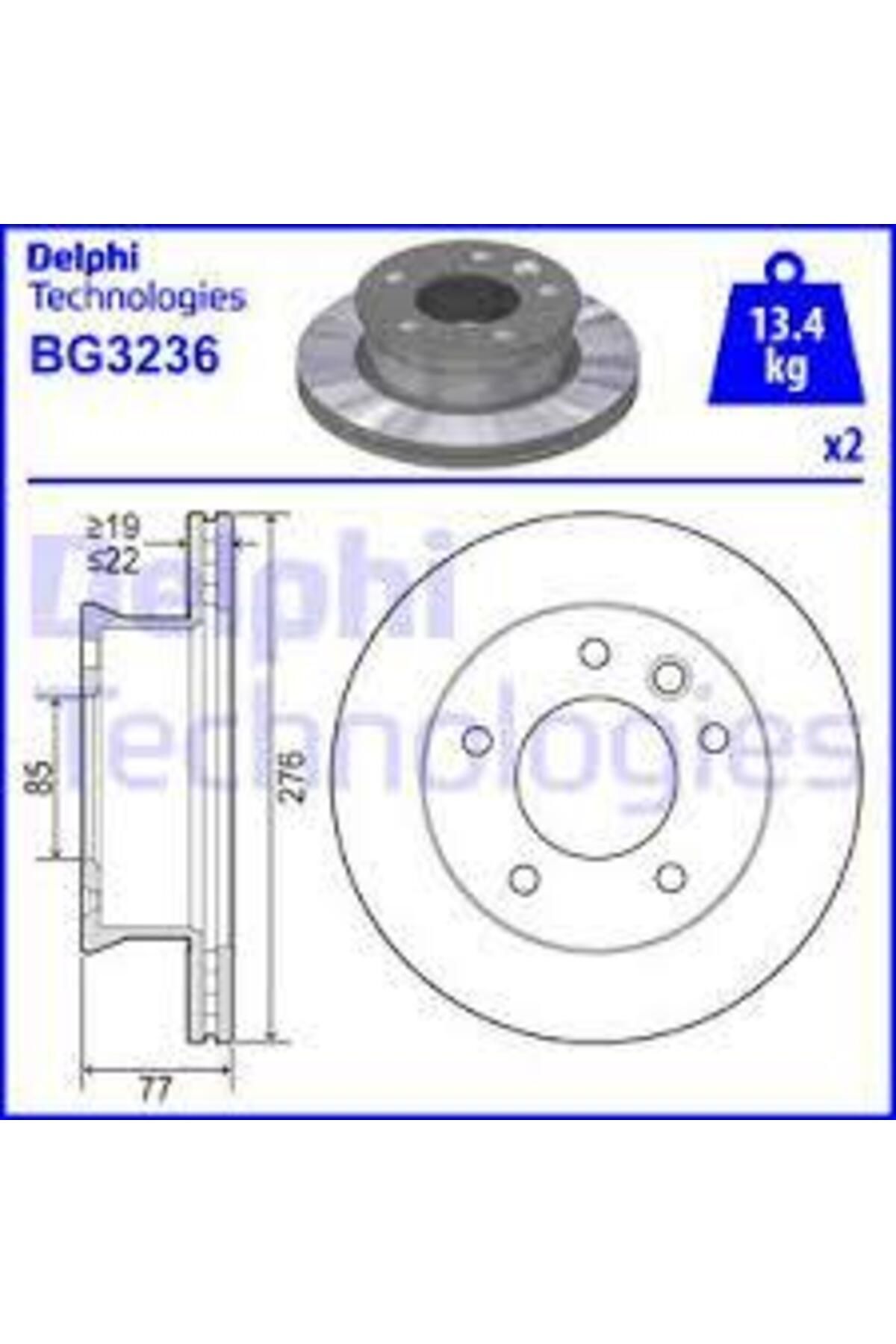 İthal DELPHI BG3236 FREN DISKI ON 5D 276MM SPRINTER 00