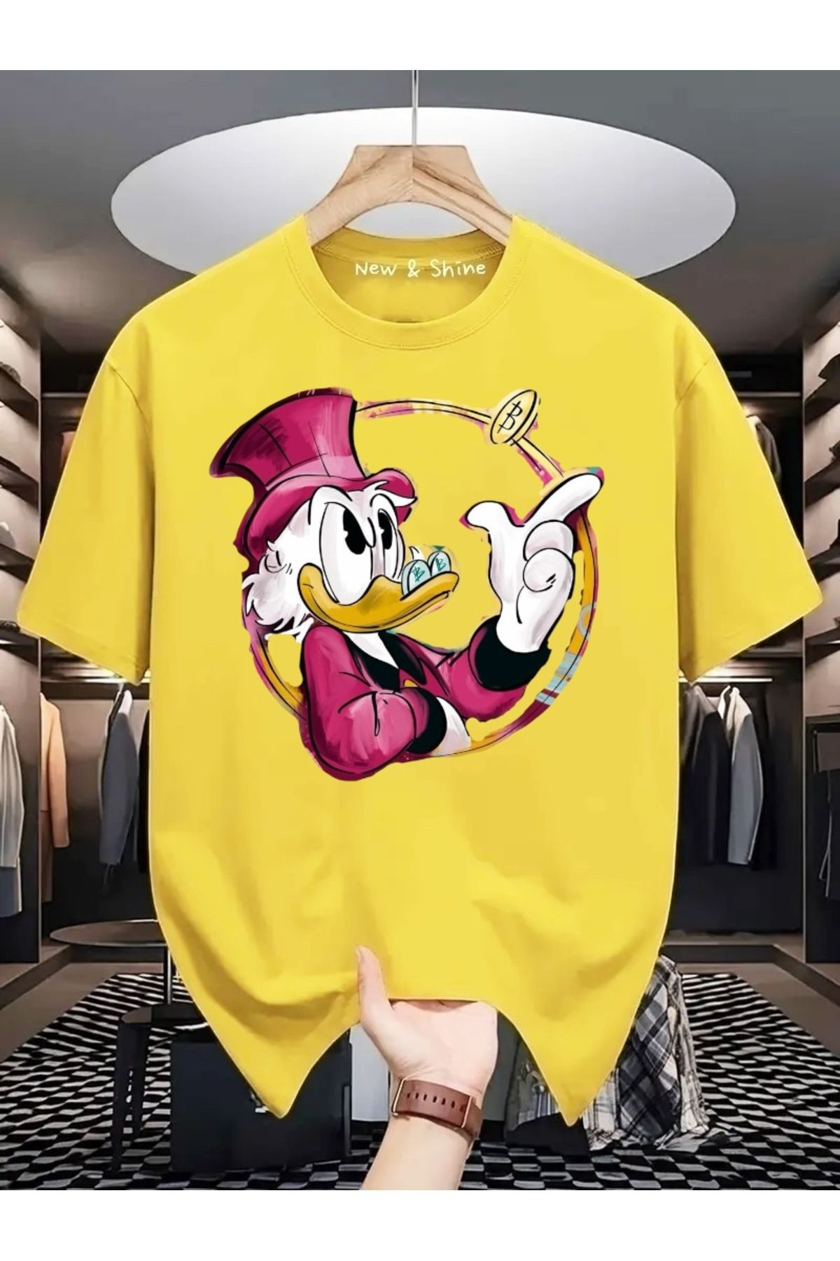 New Shine Donald Duck Baskılı Oversize T-Shirt