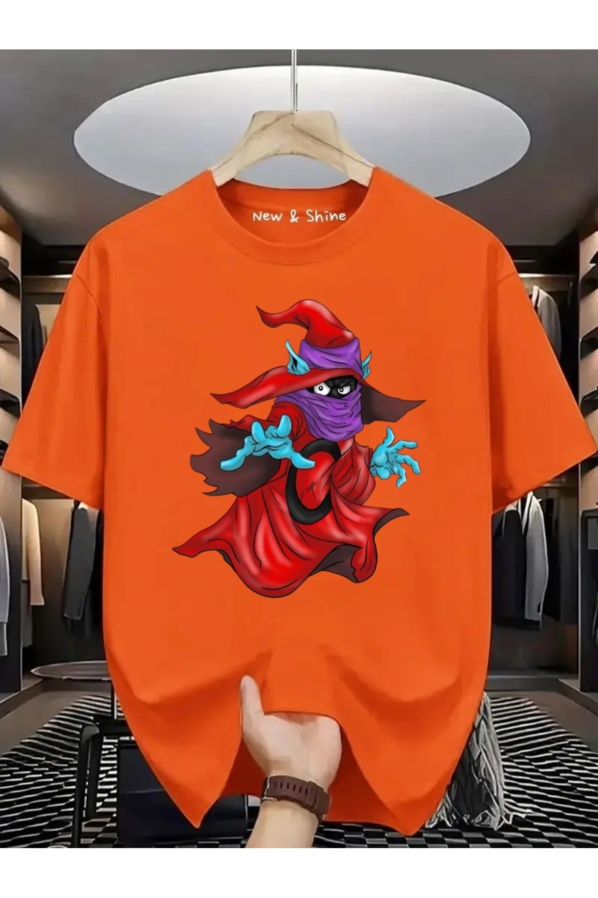 New Shine Kanvas Büyücü Baskılı Oversize T-Shirt