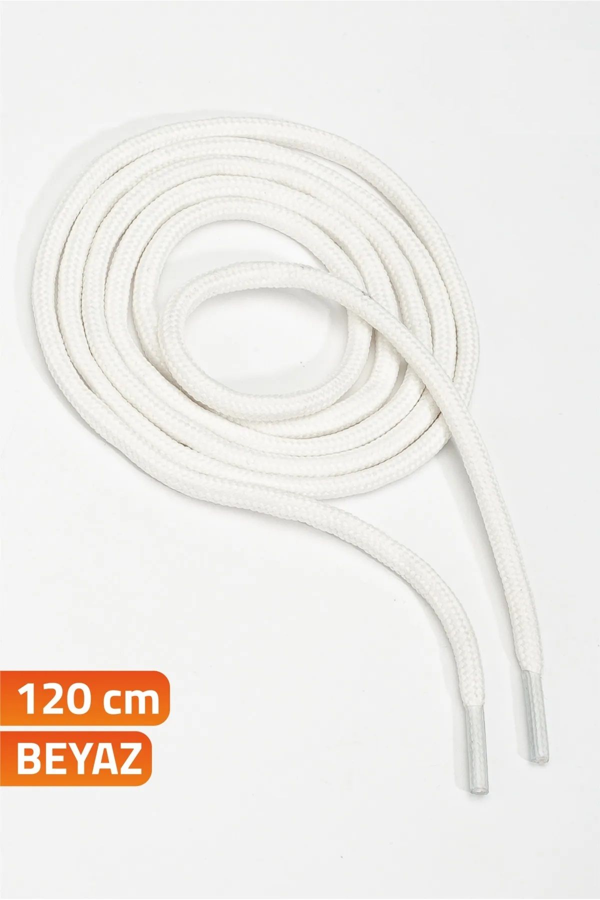 AiryFooT Beyaz Yuvarlak Polyester Spor Ayakkabı Ve Bot Bağcığı 120 Cm 1 Çift