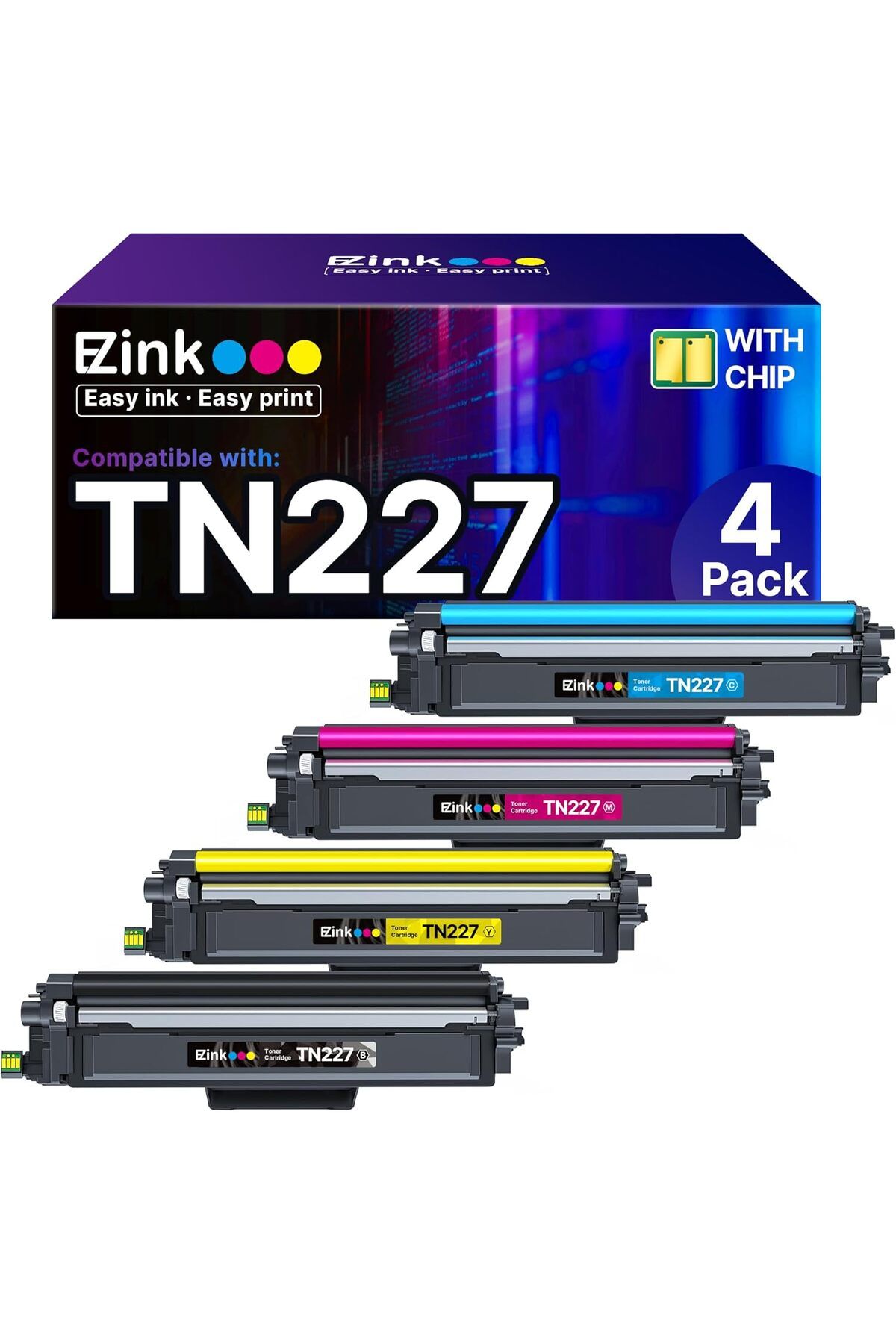 Brother TN227/273/277 MUADİL HL-L3270CDW HL-L3230CDW HL-L3210CW HL-L3290CDW MFC-L3710CDW (4 Pack
