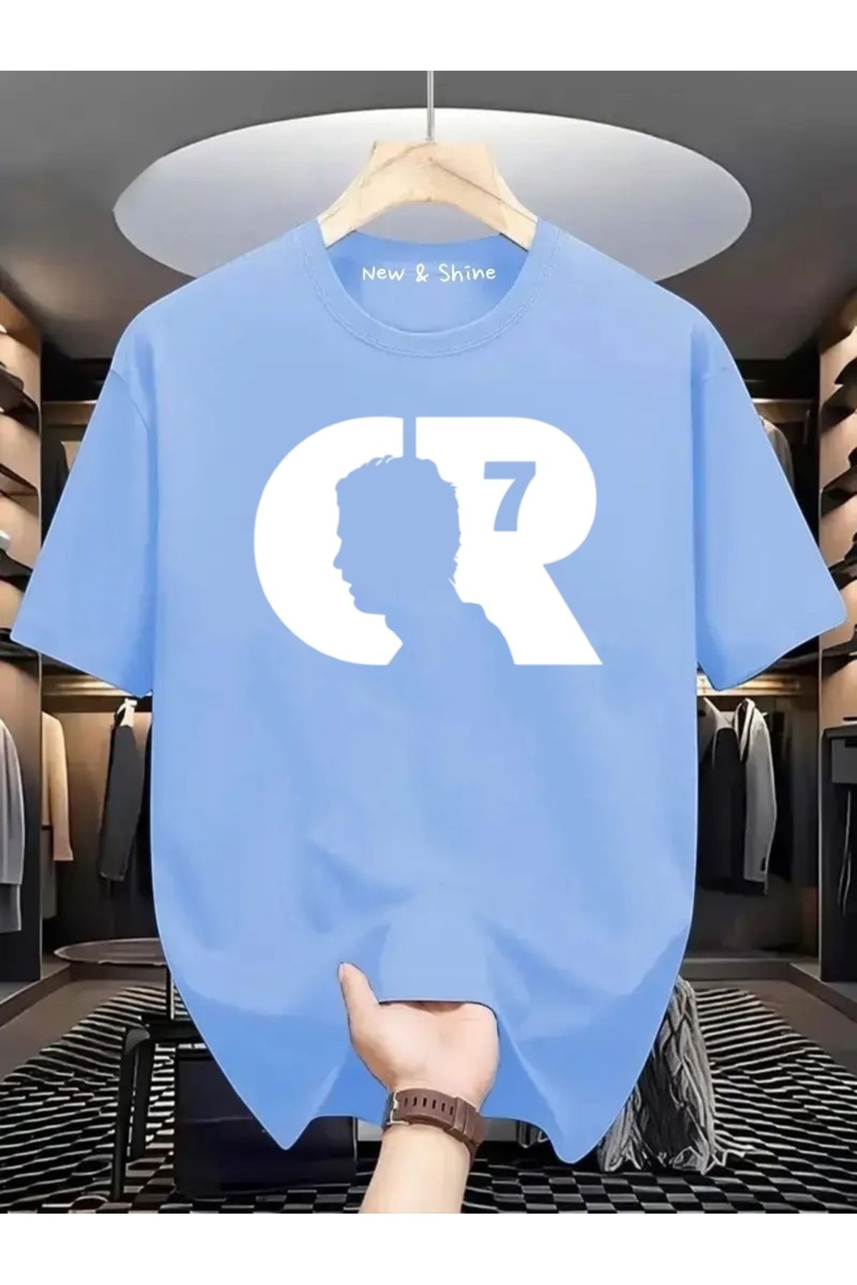 New Shine CR BEYAZ Baskılı Oversize T-Shirt