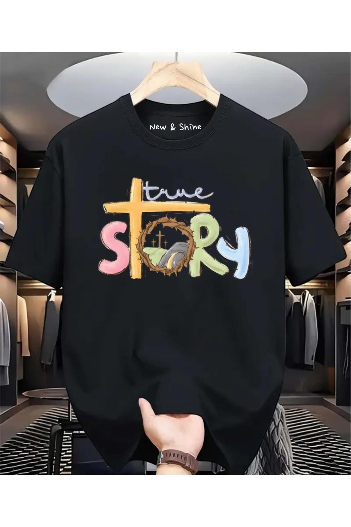 New Shine Time Story Baskılı Oversize T-Shirt