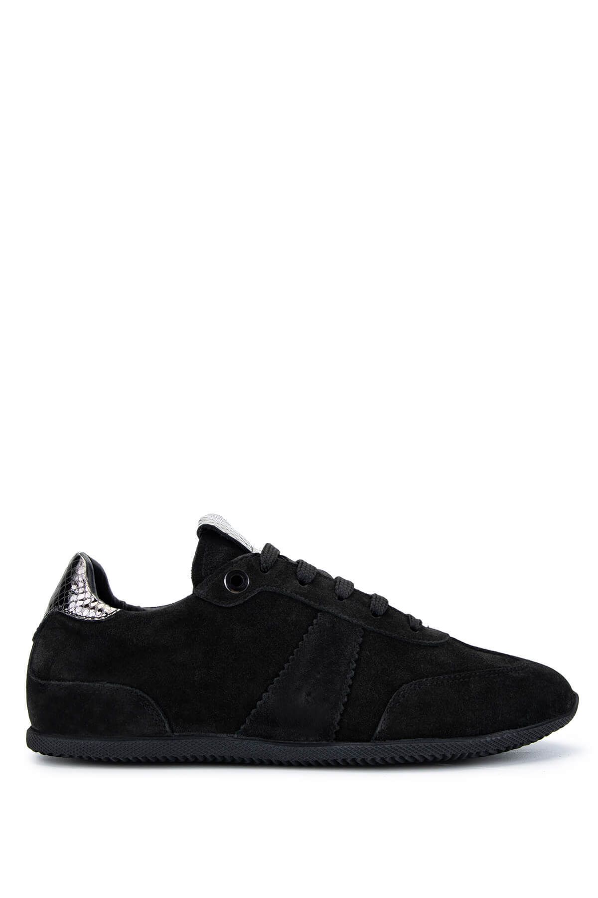 Tamer Tanca Kadın Hakiki Deri Siyah Süet Sneakers & Spor Ayakkabı