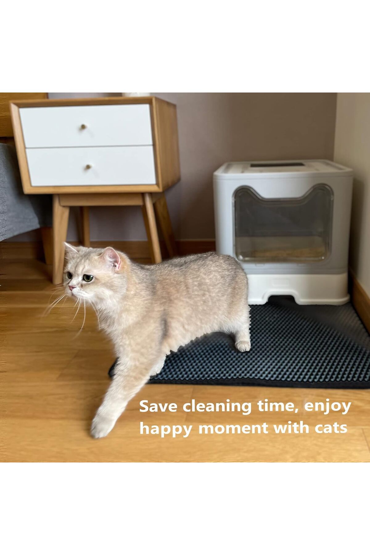 fulina-Cat Litter Trapping Mat,with Hidden Handle,Upgraded Anti-Slip Back Layer,Scatter Control WaterProof 8