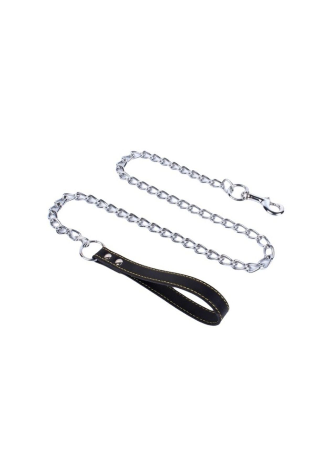 Petshop Royalist Krom Gezdirme Zinciri Deri Saplı 3 mm 120 Cmcm