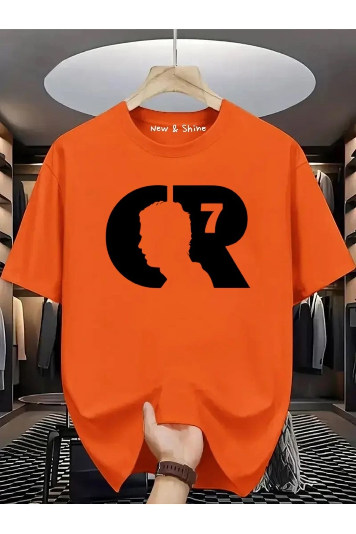 New Shine CR SİYAH Baskılı Oversize T-Shirt