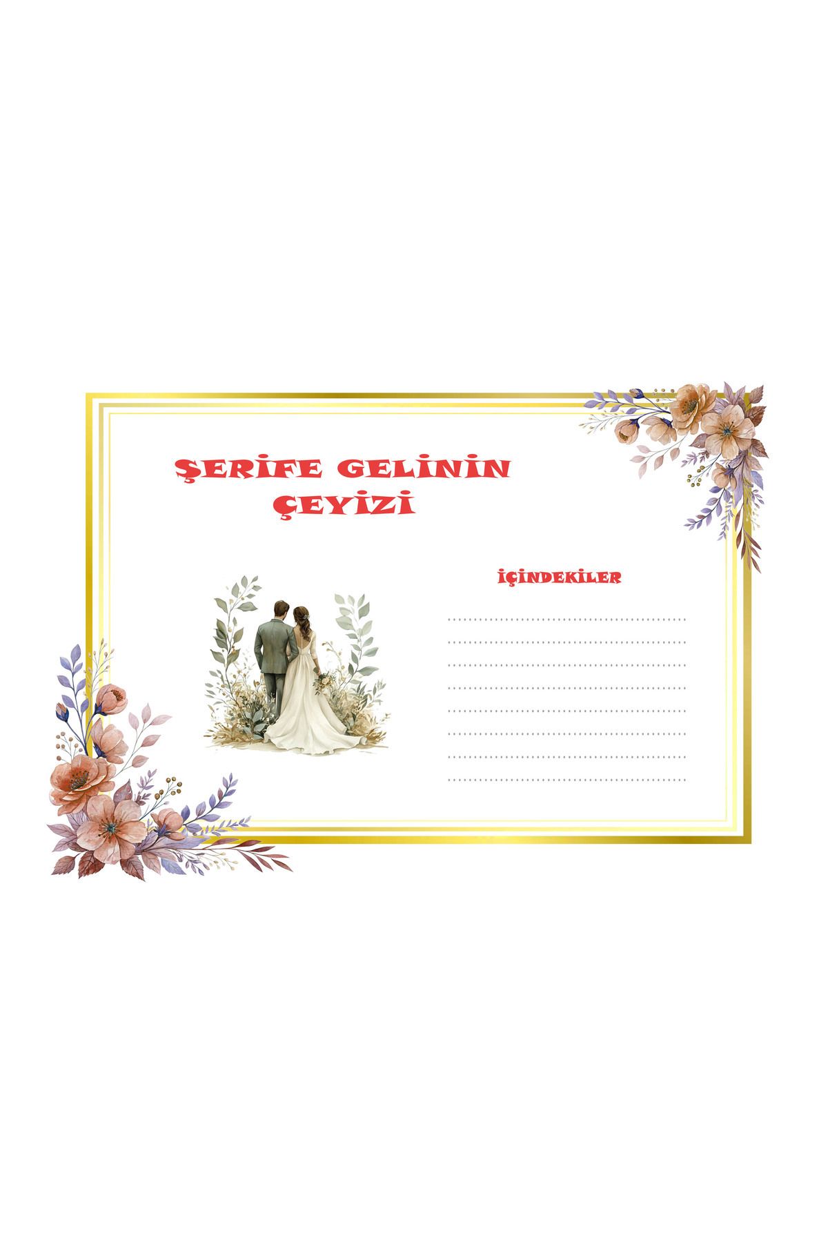 THE BIGGEST IMPACT Kişiye Özel Gelin Çeyizi Koli Etiketi Yapışkanlı Sticker A4 (20 Adet) – Kutu, Bohça, Koli etiketi