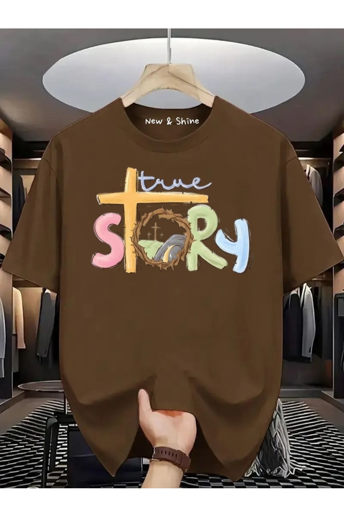 New Shine Time Story Baskılı Oversize T-Shirt