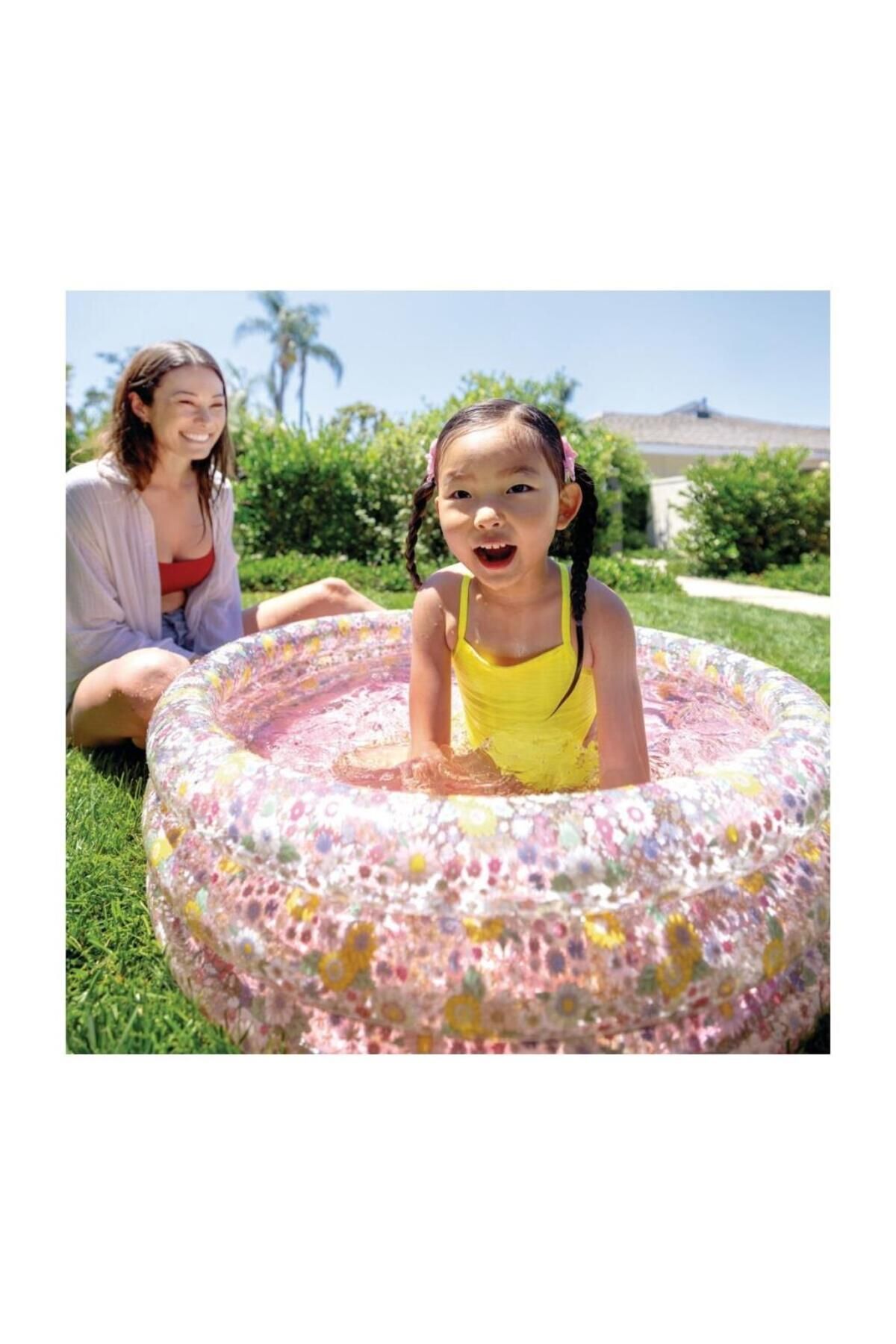 NW NessiWorld Nessiworld IH58427 Intex 3 Boğumlu Çiçek Desenli Bebek Havuzu 86x25cm