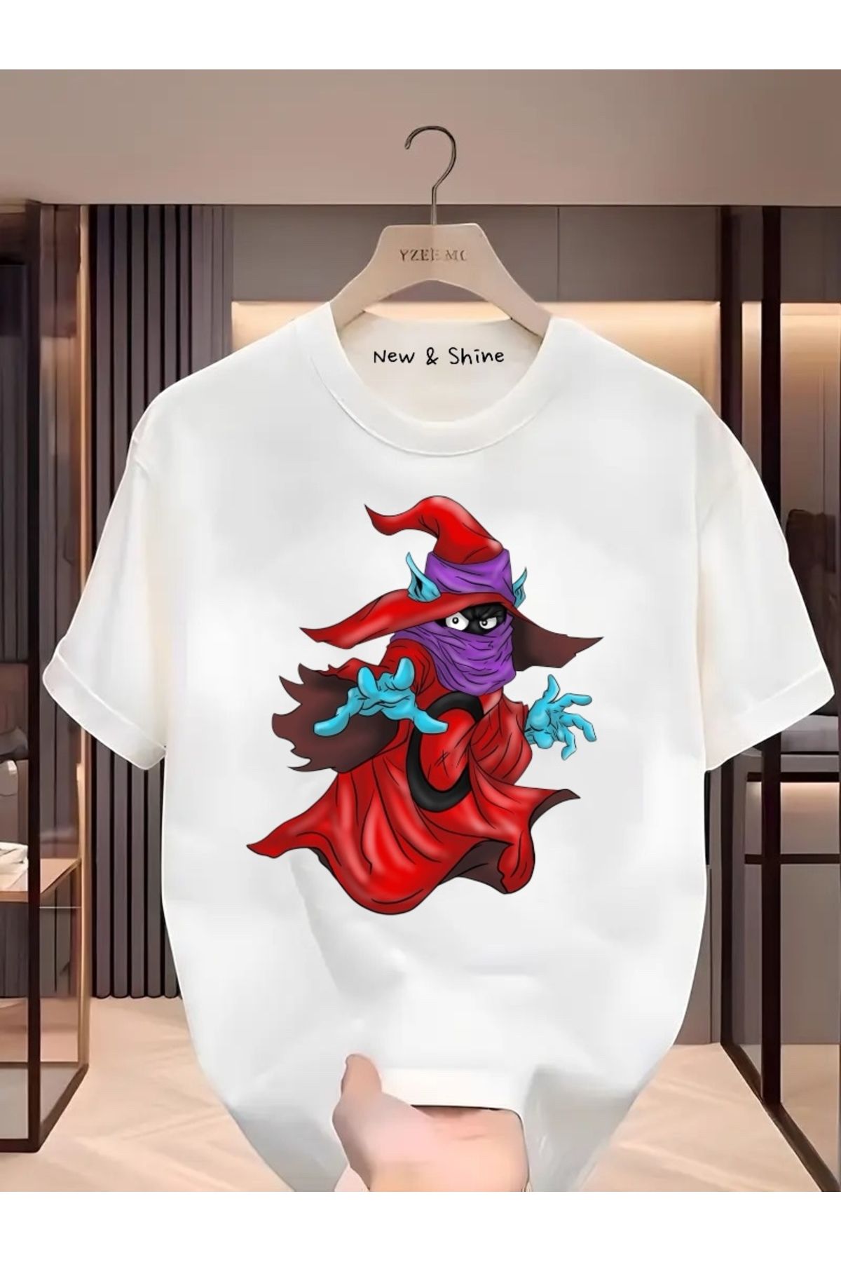New Shine Kanvas Büyücü Baskılı Oversize T-Shirt