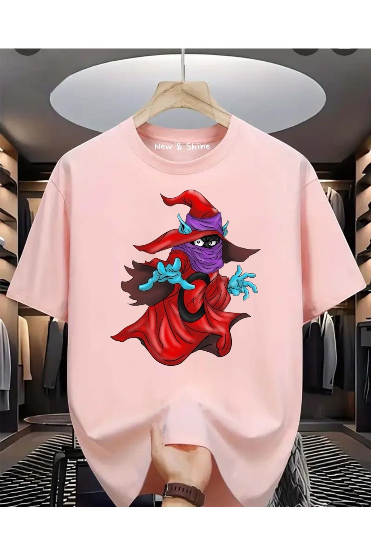 New Shine Kanvas Büyücü Baskılı Oversize T-Shirt