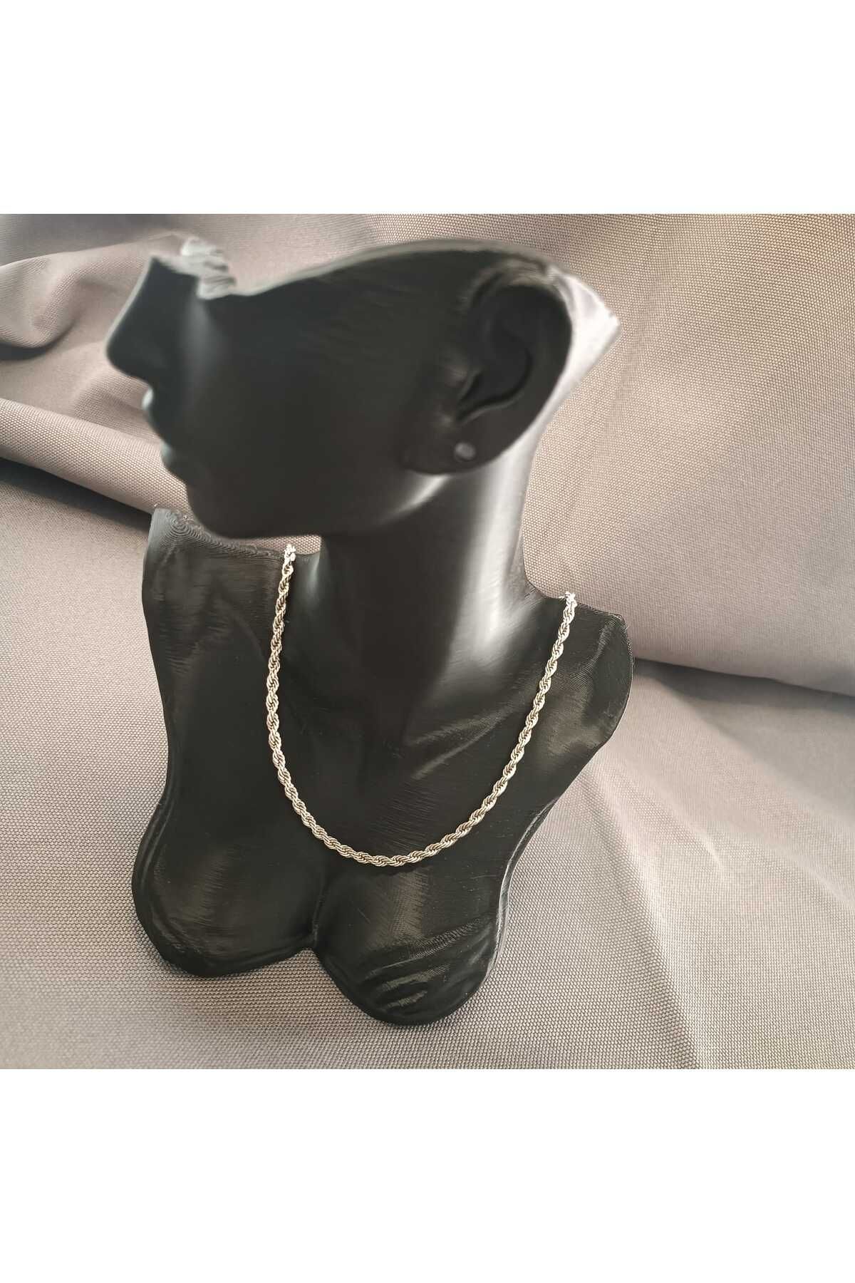 Masal Gurumi BURGU ZİNCİR KOLYE GÜMÜŞ RENK 316L ÇELİK