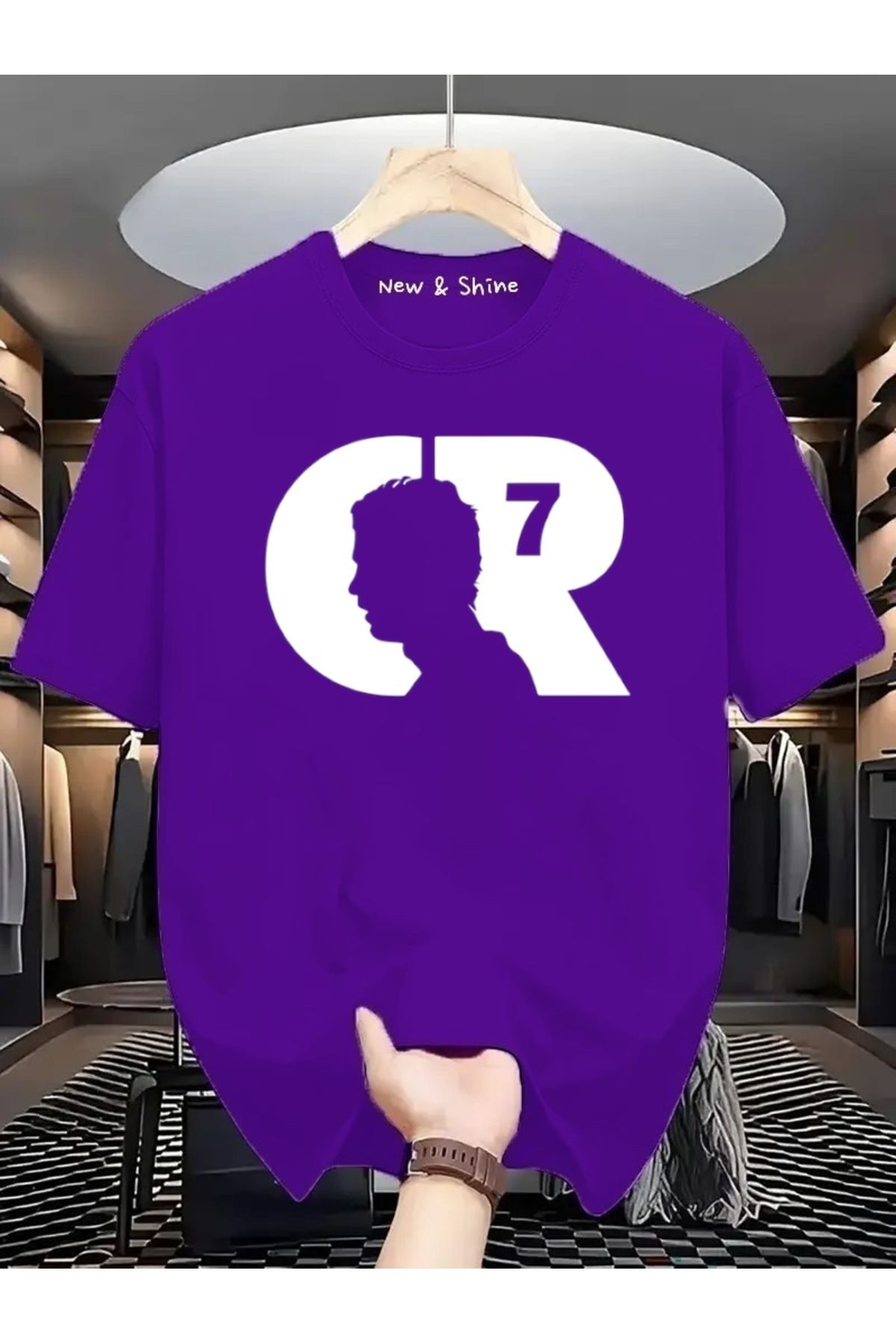 New Shine CR BEYAZ Baskılı Oversize T-Shirt