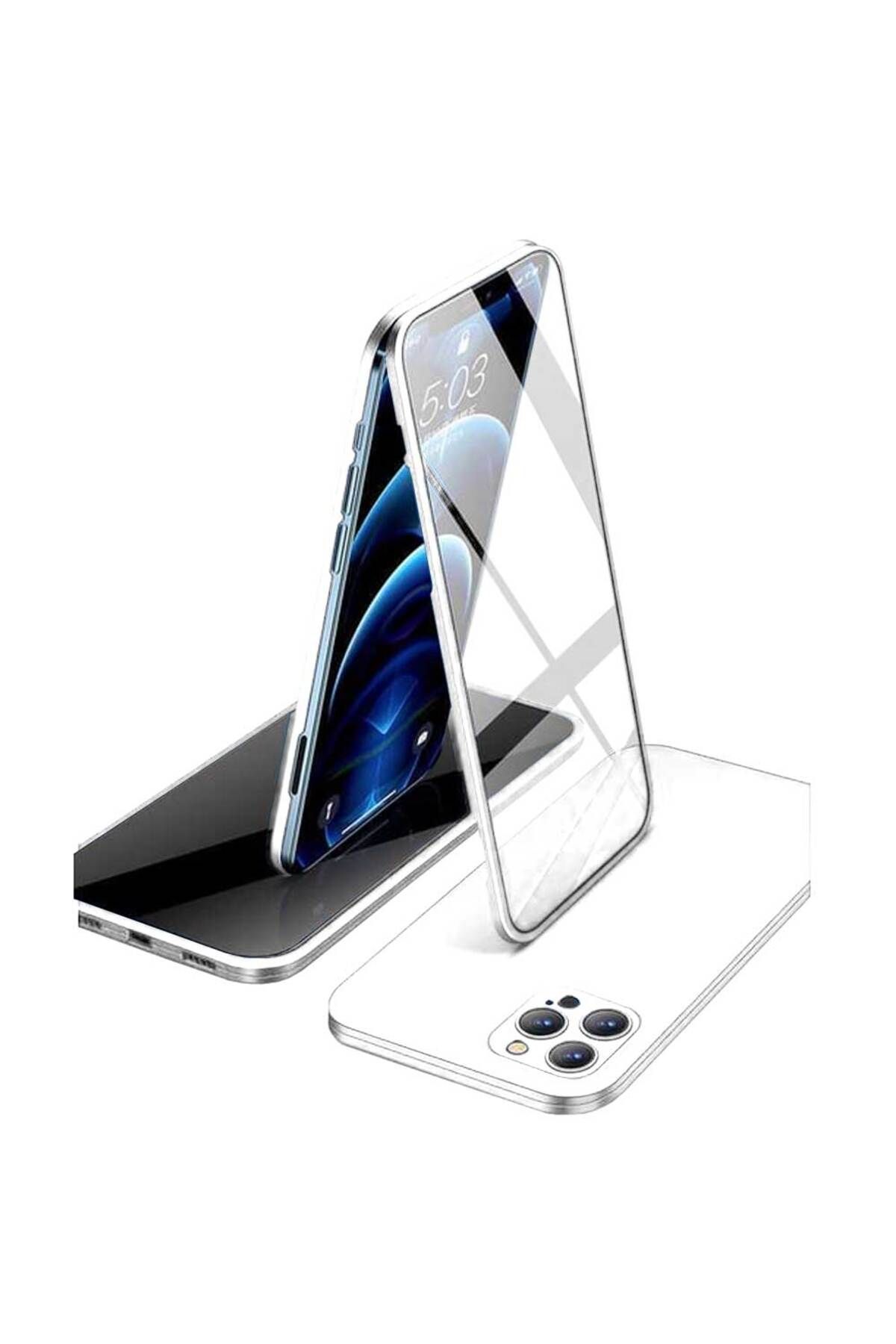 Smart Tech Apple iPhone 12 Pro Uyumlu 360 Derece Tam Kaplayan Cam Kapak Kılıf
