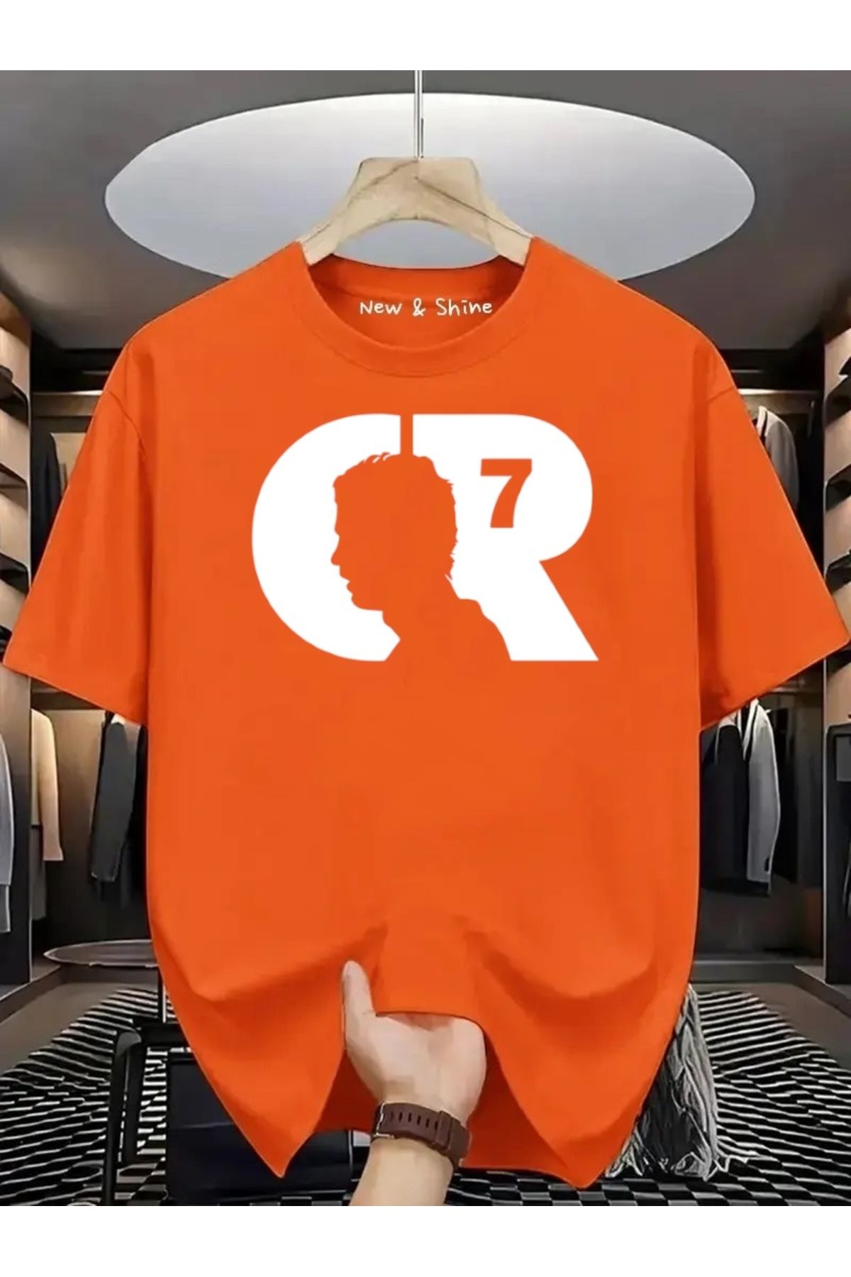 New Shine CR BEYAZ Baskılı Oversize T-Shirt