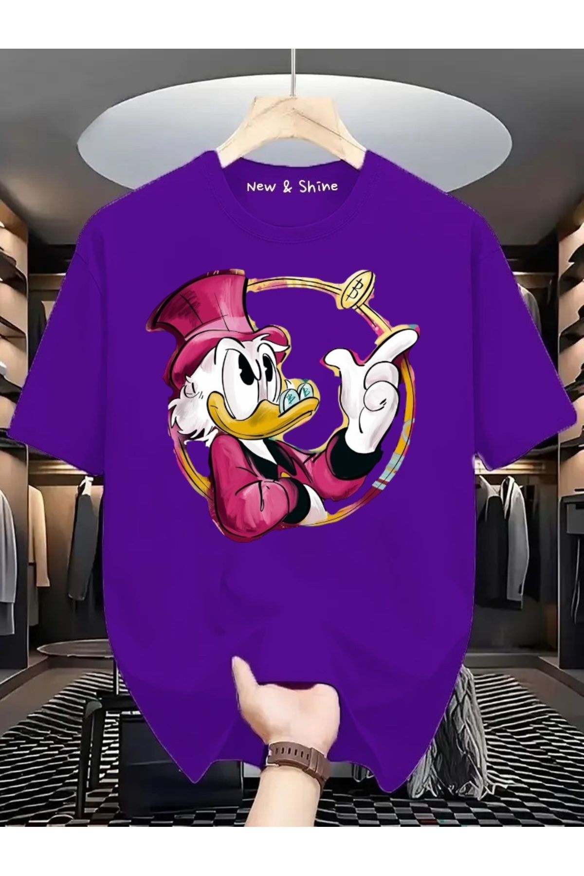 New Shine Donald Duck Baskılı Oversize T-Shirt