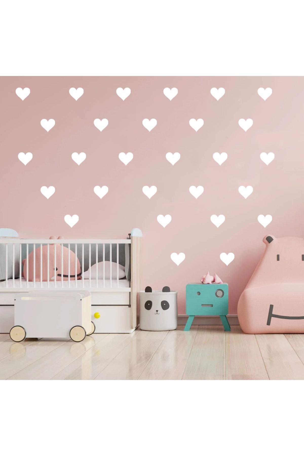 BugyBagy 5cm Ebadında Kalp Duvar Sticker Seti - 125 Adet