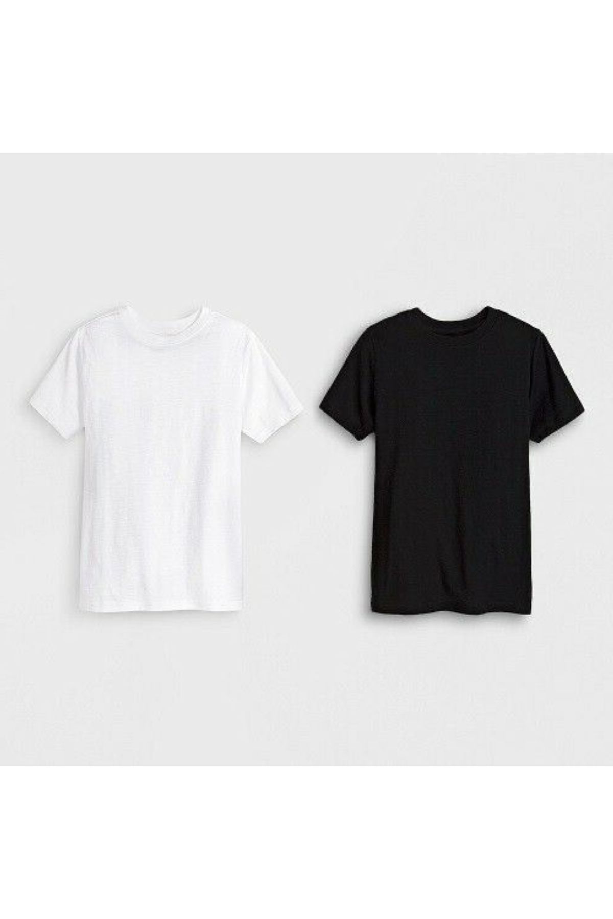 FİTGO Yazlık Siyah Beyaz 2'li T-Shirt