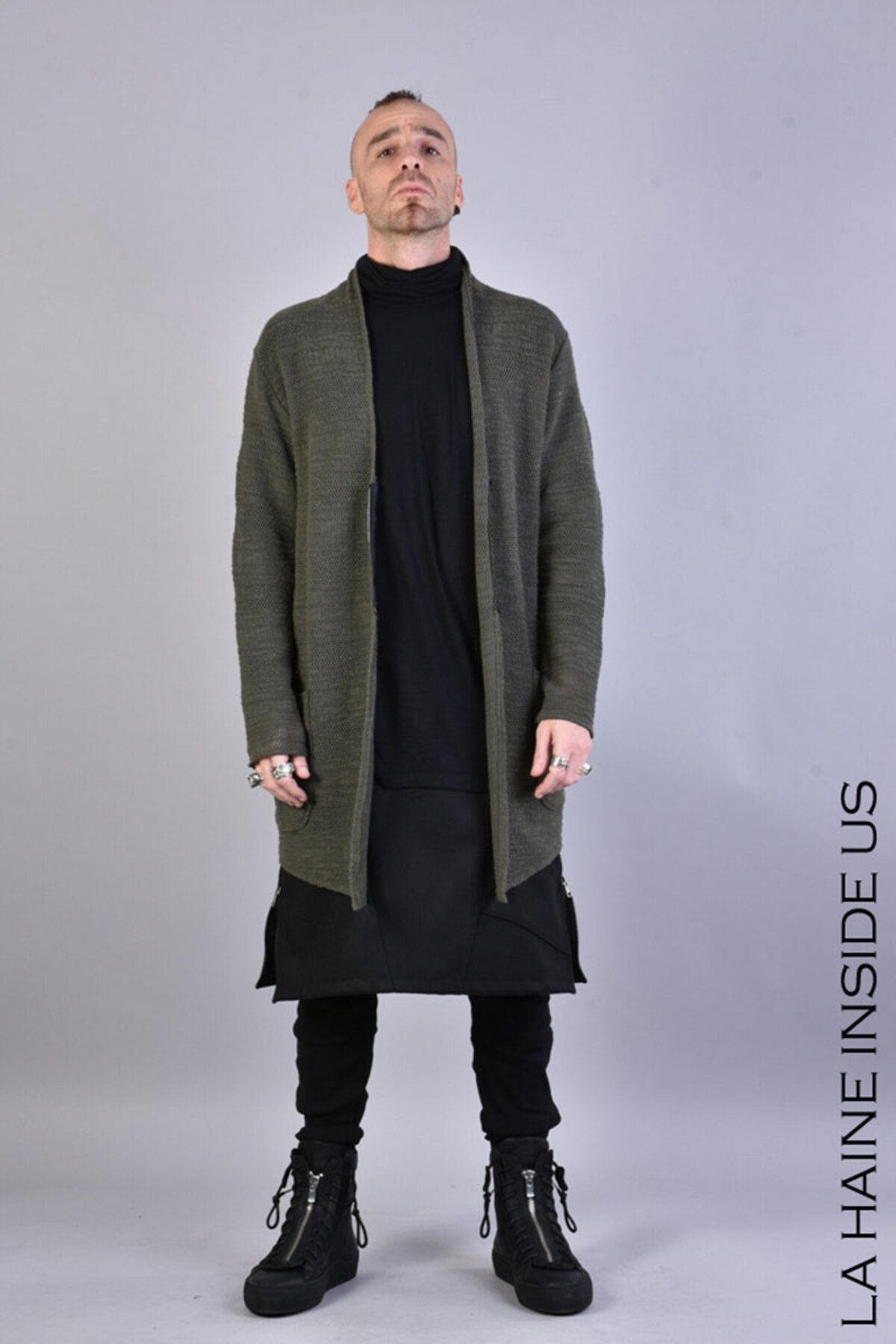 La Haine Inside Us-REGULAR NET CARDIGAN - LA HAINE INSIDE US - GREEN, M 2