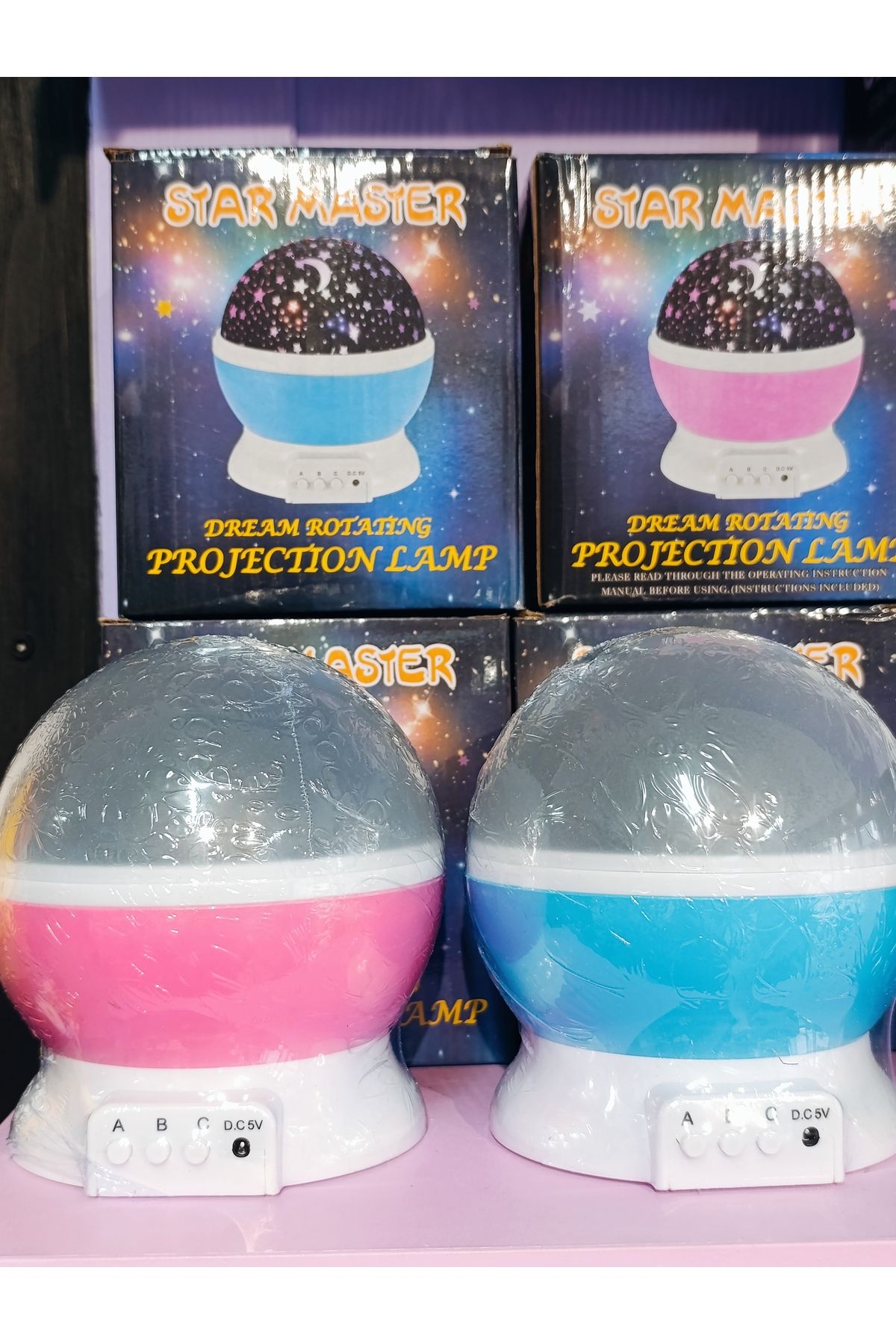 shop Dönen LED renkli tavana yıldız yansıtan gece lambası