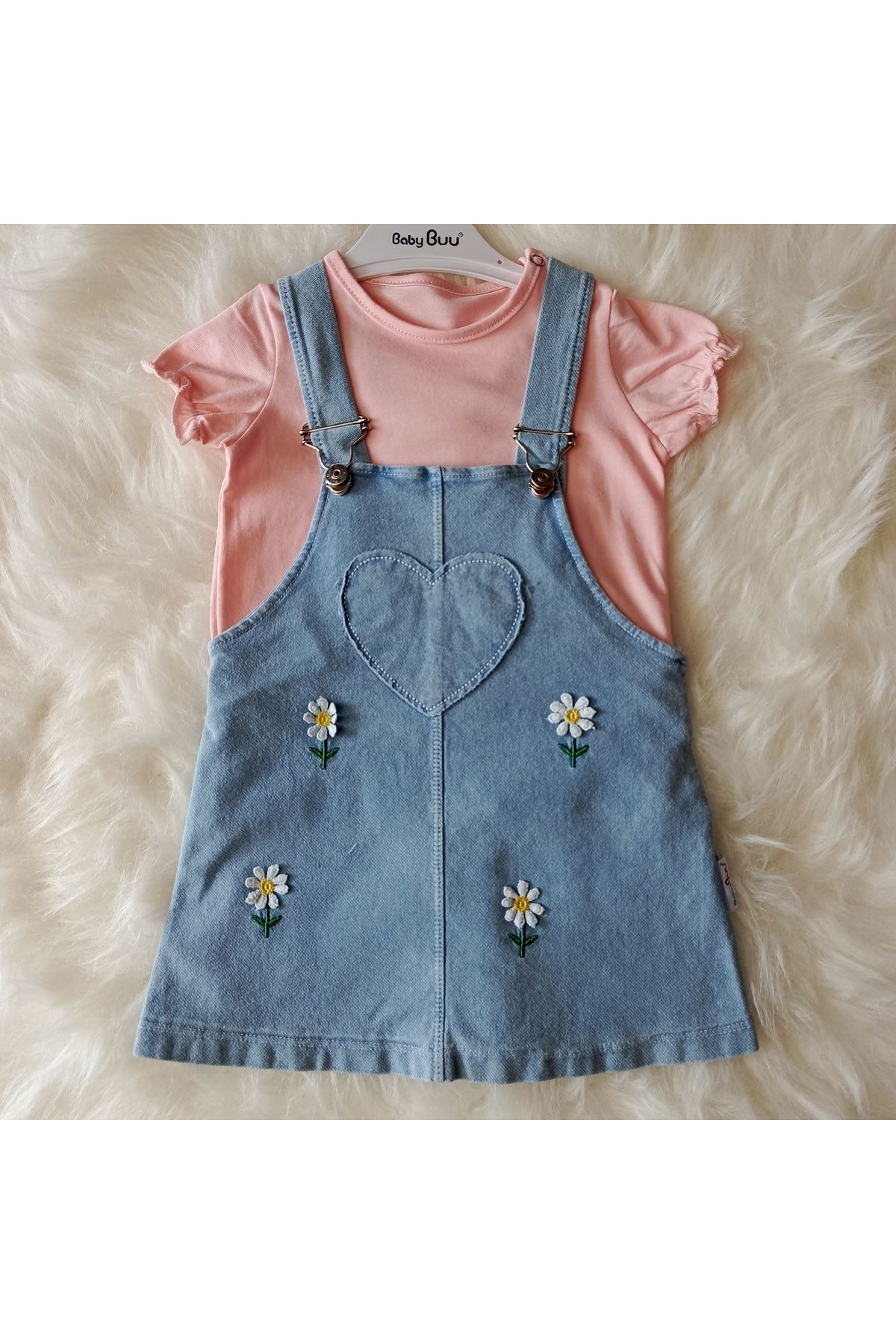 CHİCBYROSE Kız bebek askılı elbise takımı