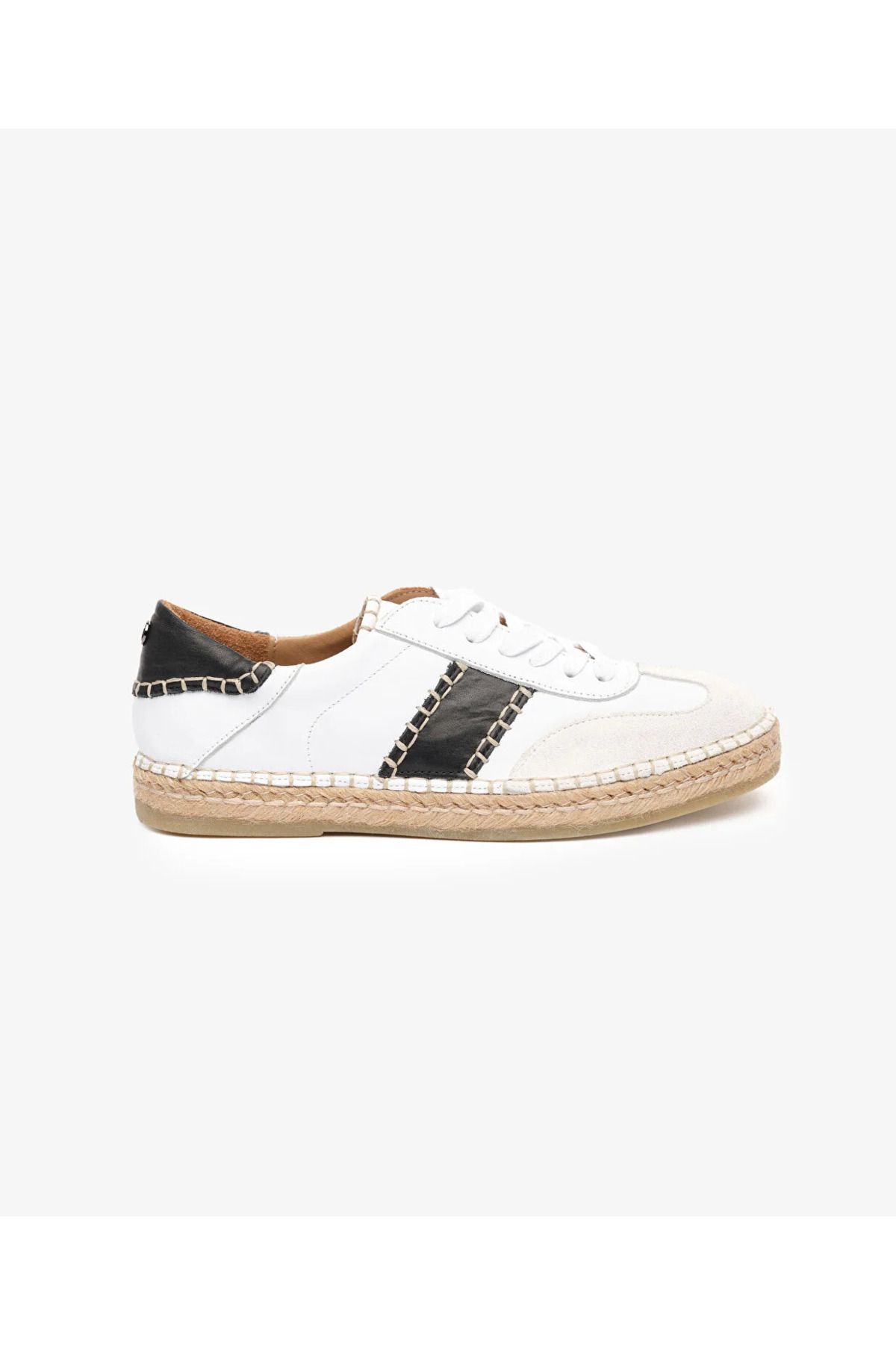 Greyder 59275 Bej Süet Beyaz Hakiki Deri Kadın Sneaker Ayakkabı