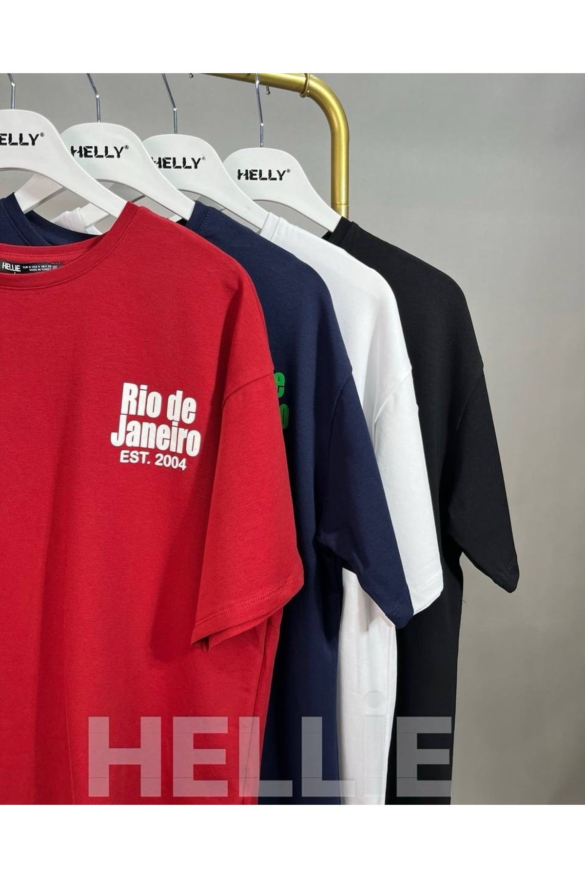 HELLİE Brezilya Temalı Renkli Baskılı Erkek T-Shirt