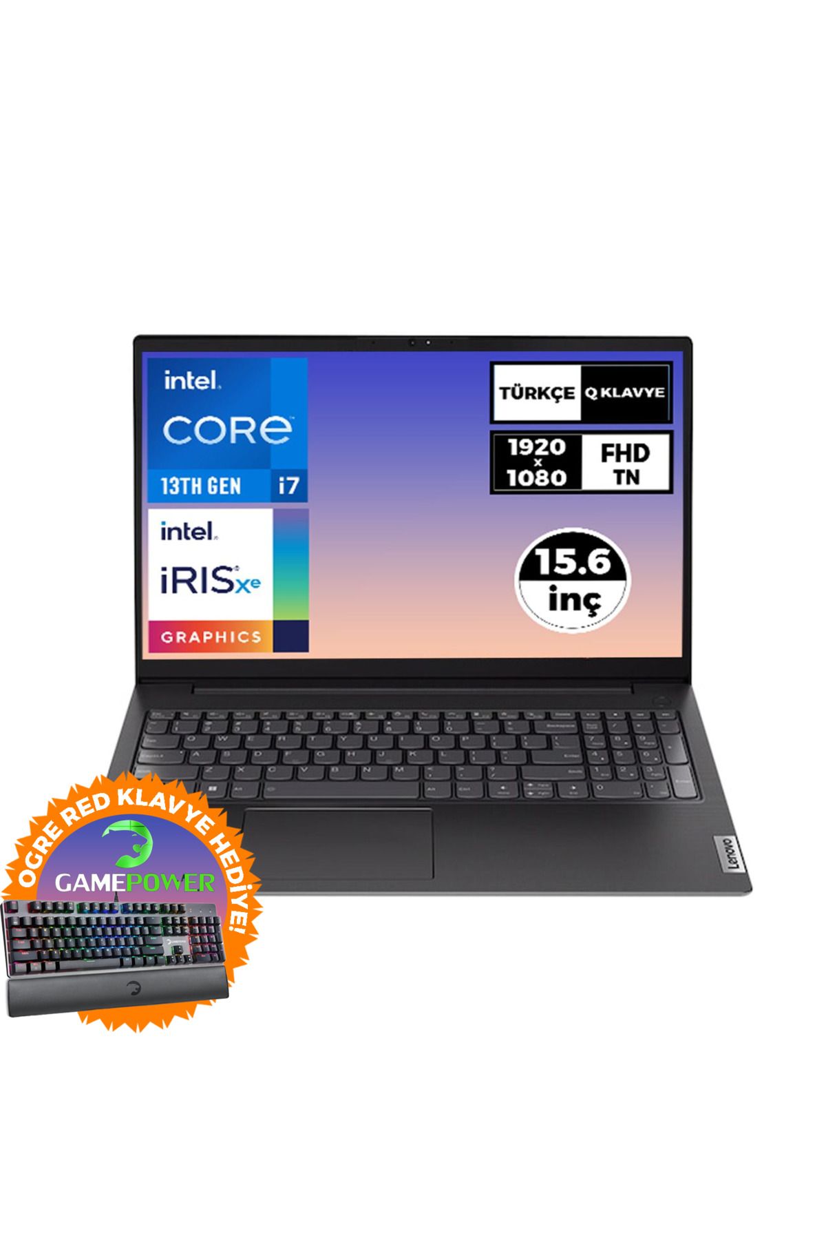 LENOVO V15 Gen 4 i7-1355U 40GB 2TB SSD 15.6" FHD W11P Laptop + Klavye 83A100KXTR 033