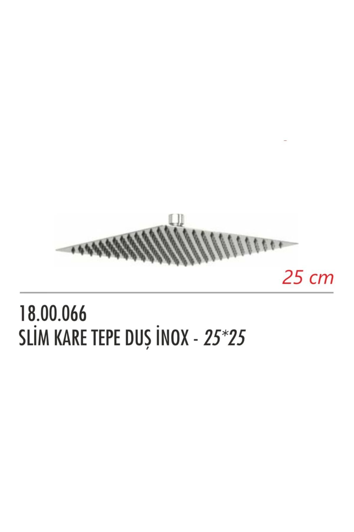 Venezia SLİM KARE TEPE DUŞ İNOX 25X25 KROM PASLANMAZ DUŞ TEPESİ KARE