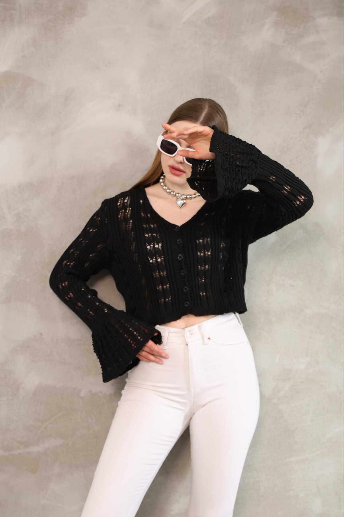 Abalı Yeni sezon triko yazlık hırka. Alhawi. Yalva model