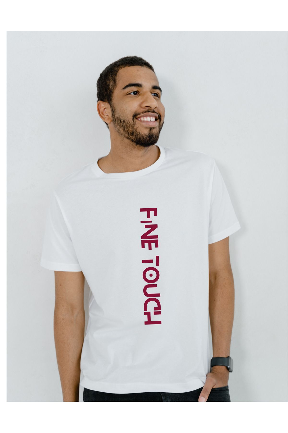 Fine Touch Kısa Kollu Comfort Basic Cilt Dostu, Nefes Alabilir , Baskılı Tişört %100pamuk