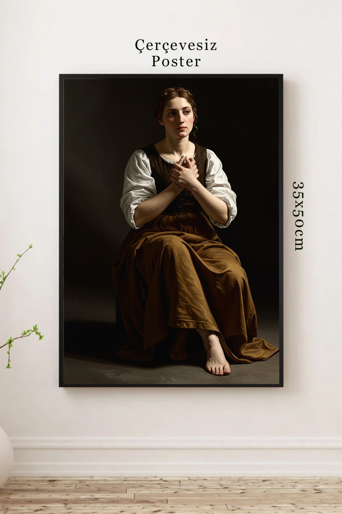 DARK AND BRIGHT "Dark Academia Poster | Emile Hublin The Pleading Klasik Sanat Duvar Tablosu 35x50"