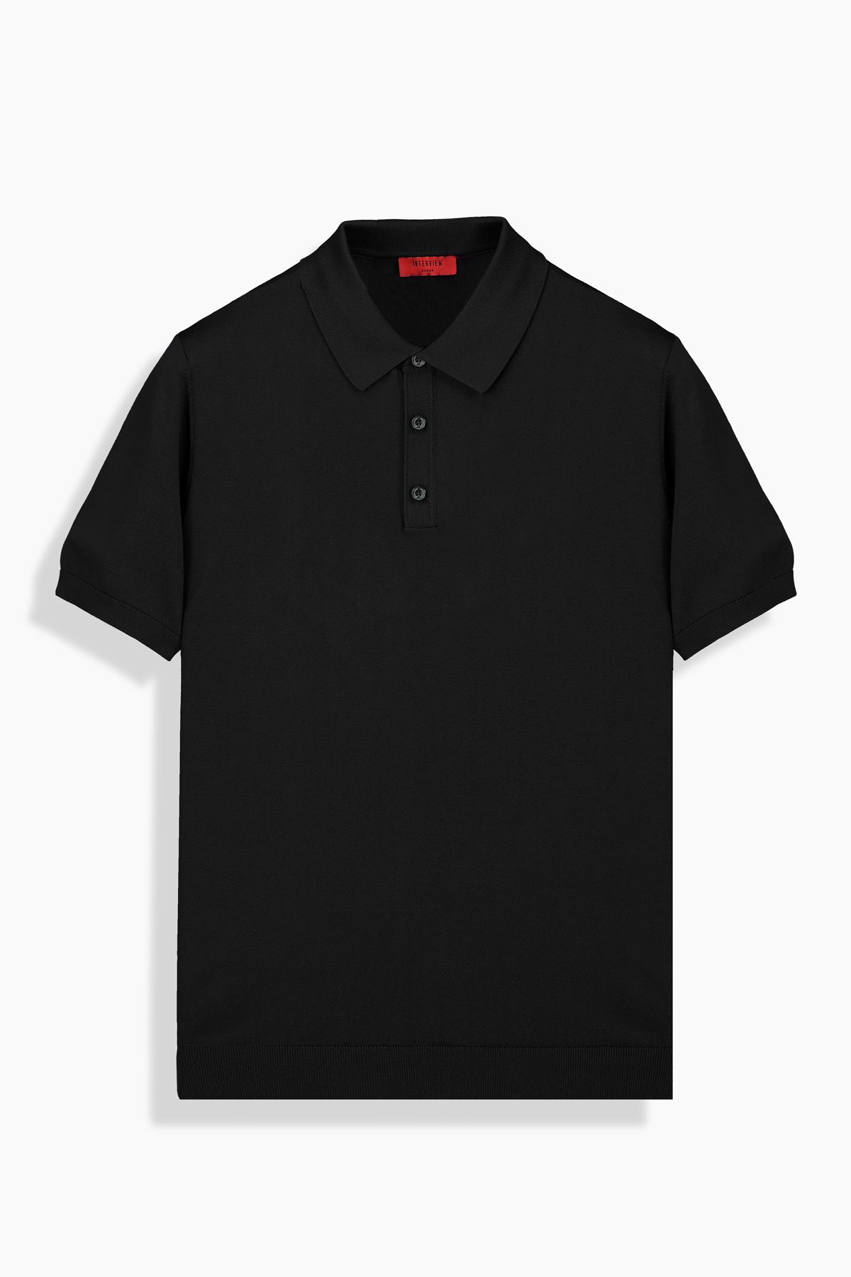 Sarar İNTERVİEW ERKEK DOKUMA RAYON KUMAŞ POLO YAKA SİYAH TRİKO T-SHİRT