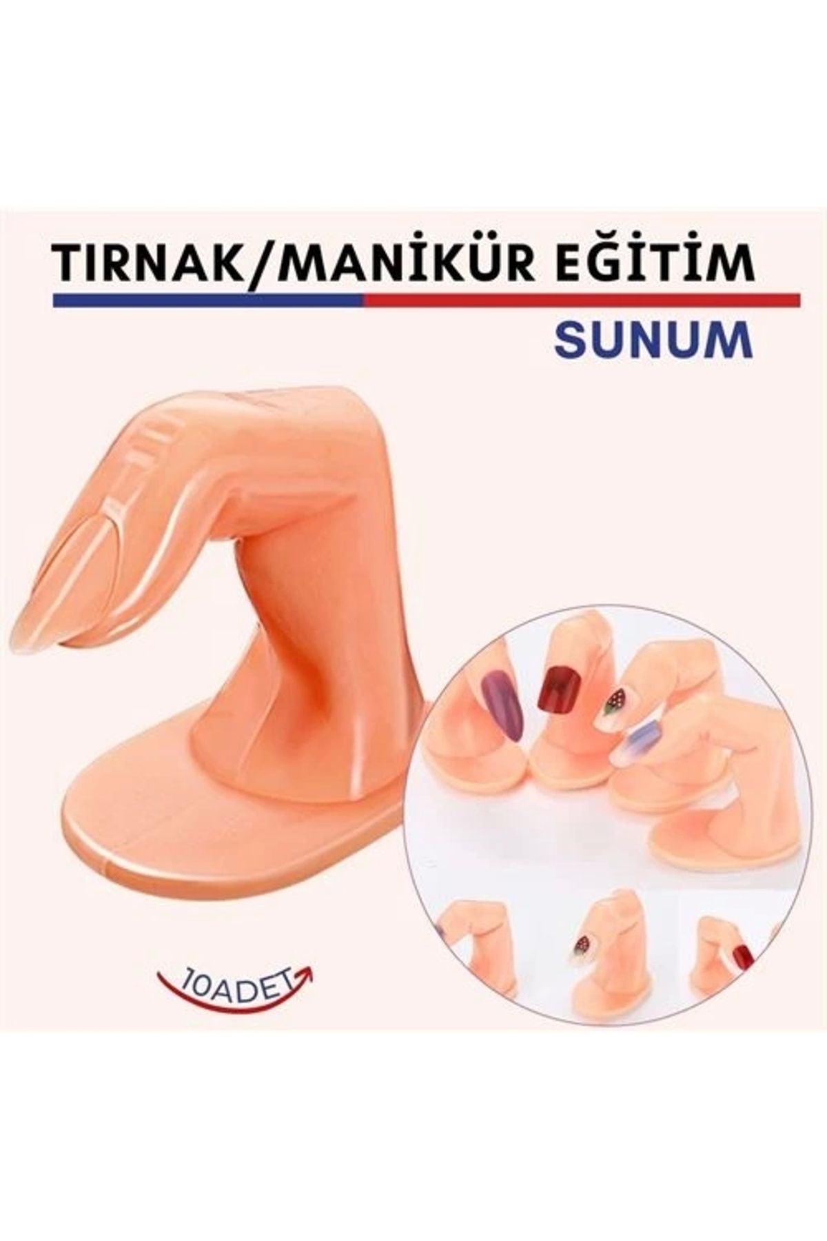 İnnMerry ModaCar Protez Tırnak Manikür Eğitim ve Sunum Parmakları 10 adet