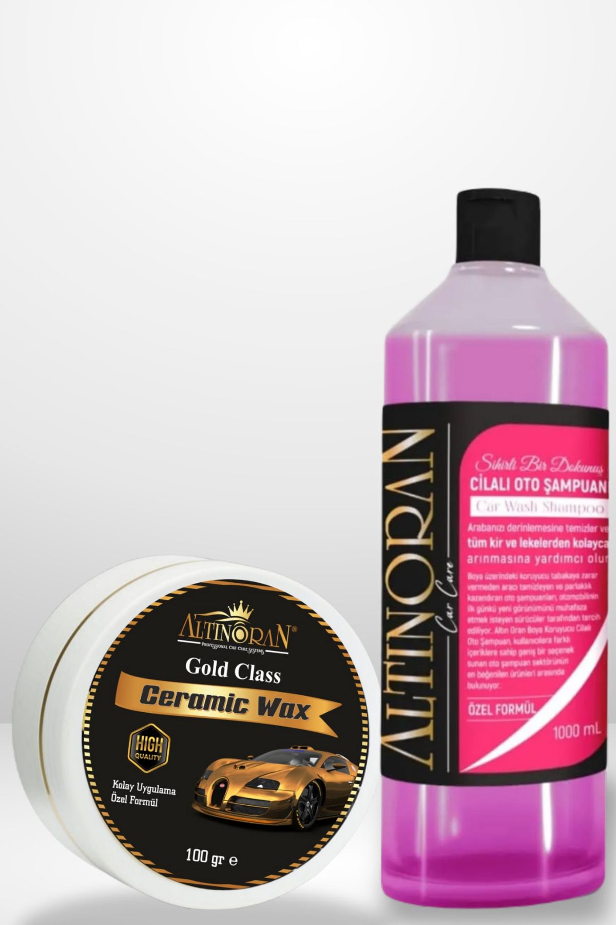 Altınoran Oto Şampuan ve Seramik Cila Seti | Gold Class Wax 100gr ve Cilalı Şampuan 1L