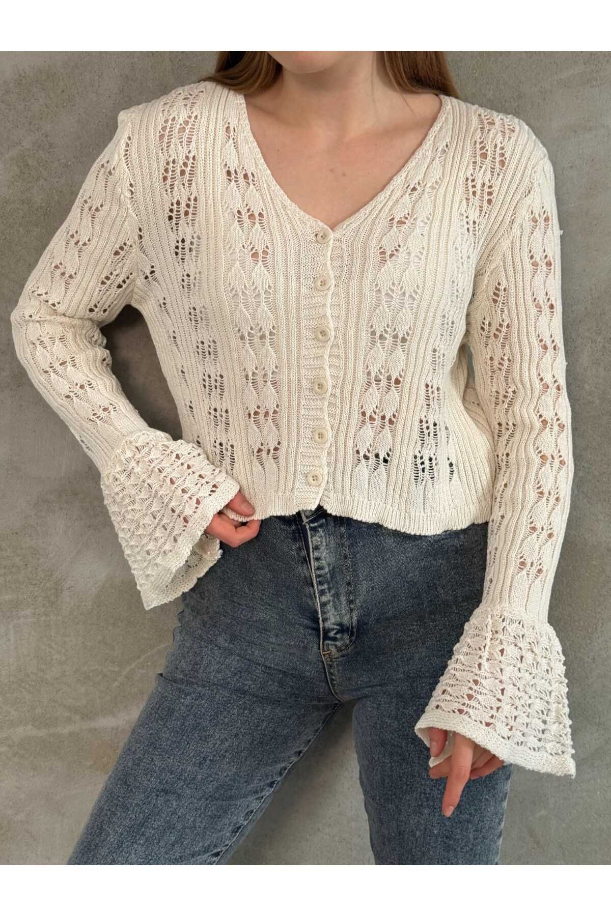 Abalı Yeni sezon triko yazlık hırka. Alhawi. Yalva model