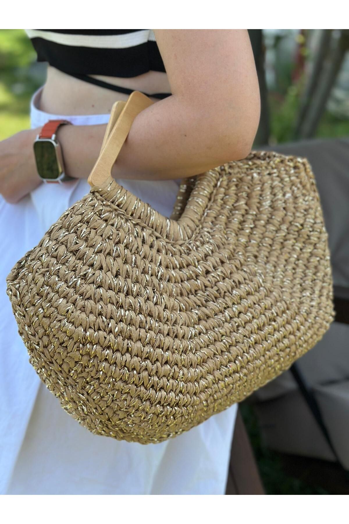 MODA El Örgüsü Çanta / Astarlı Çanta / Yazlık Çanta / Plaj Çantası