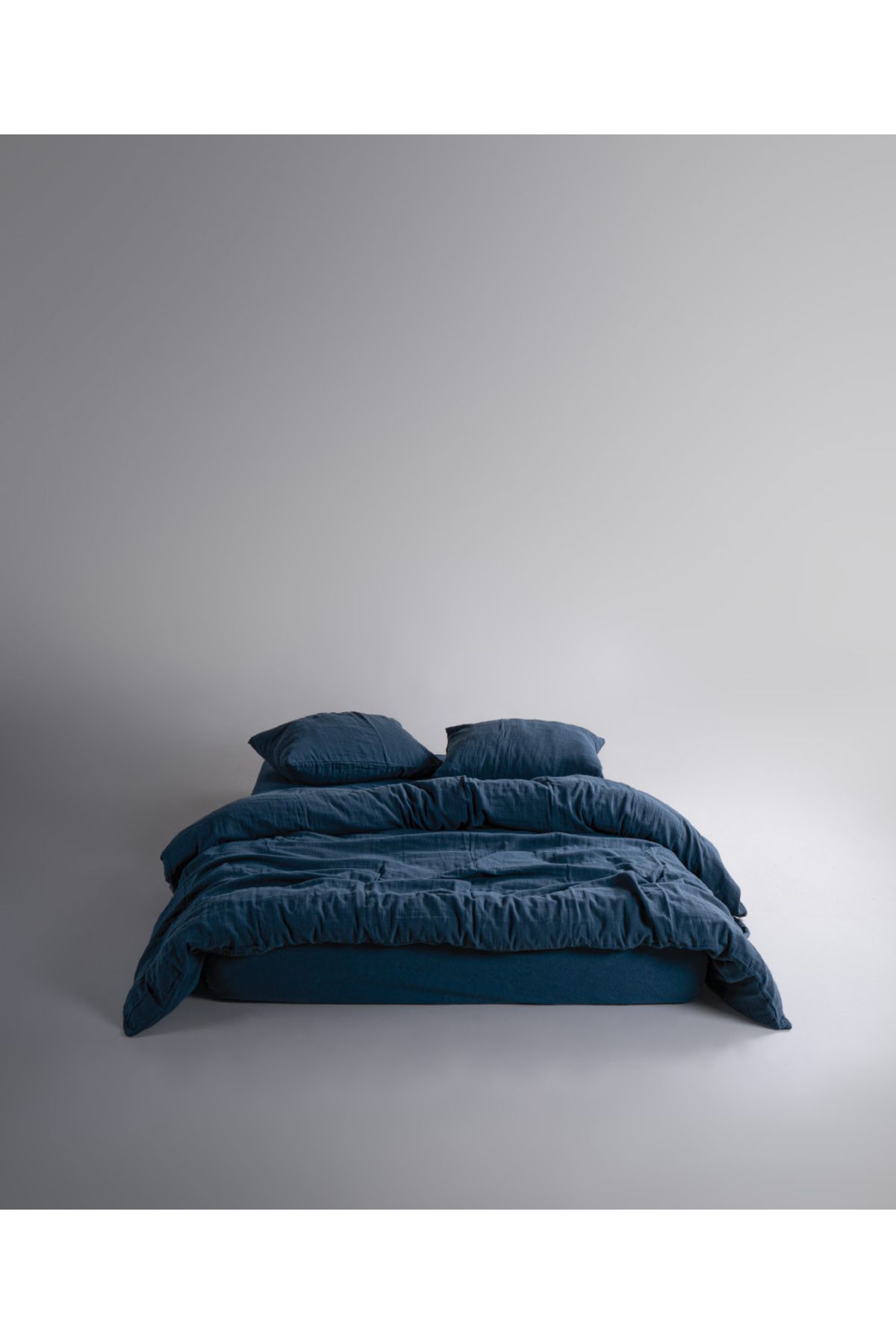LİMASSO %100 Pamuk Yıkamalı Müslin Nevresim Takımı Dress Blue
