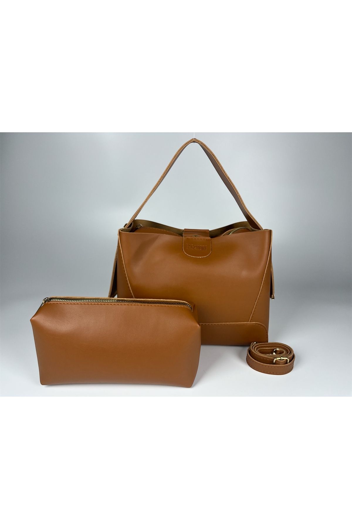 bag&more KADIN SİYAH OMUZ ÇANTASI EL ÇANTASI YAVRULU ÇANTA