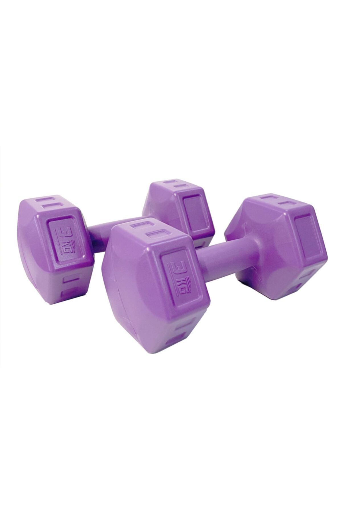 SerenityHaven 3 Kg Mor Dambıl Seti 3 Kg X 2 Adet Toplam 6 Kg Ağırlık Seti