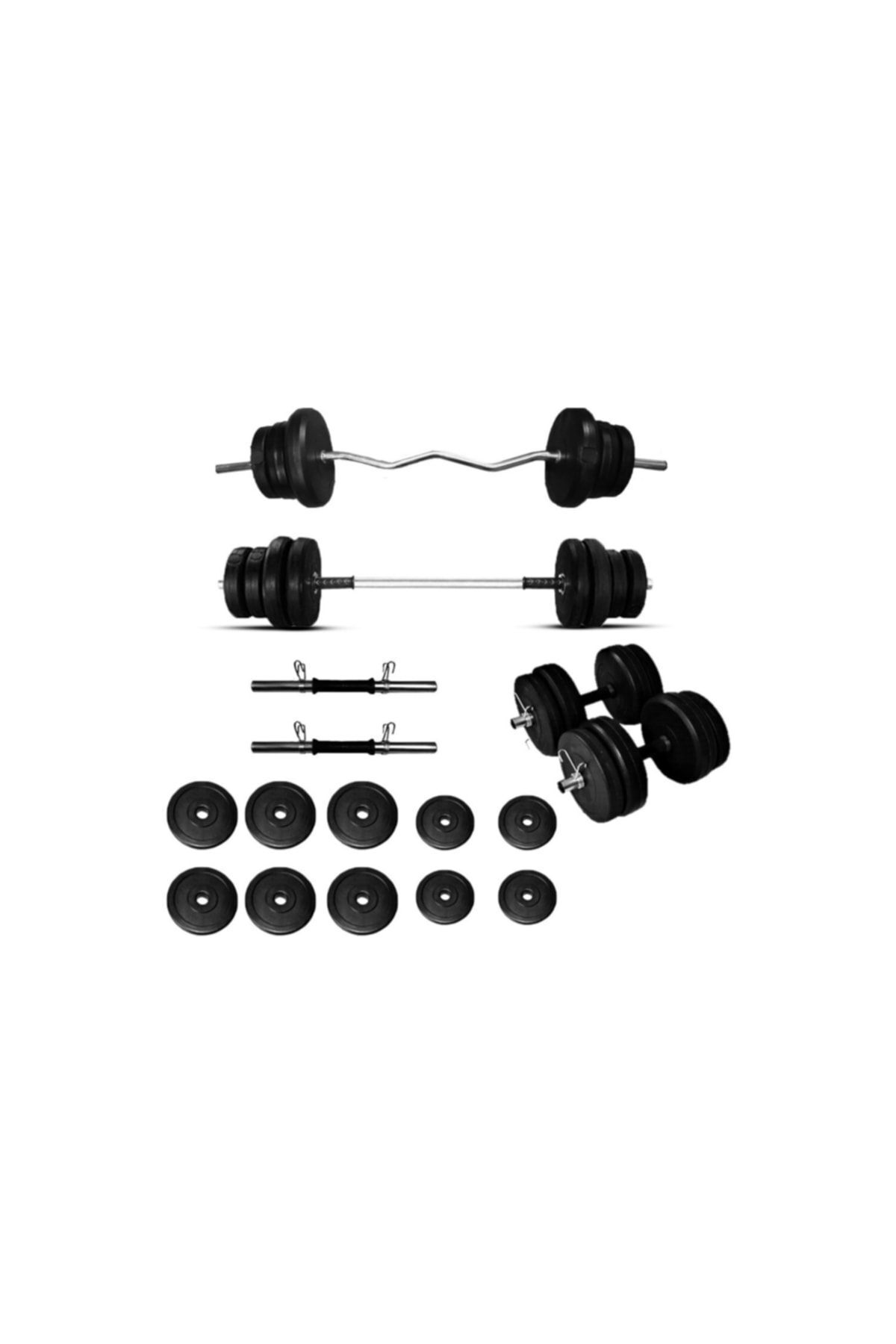 SerenityHaven Halter Dambıl Seti Z Barlı Ağırlık Seti Vücut Geliştirme Seti 48 kg