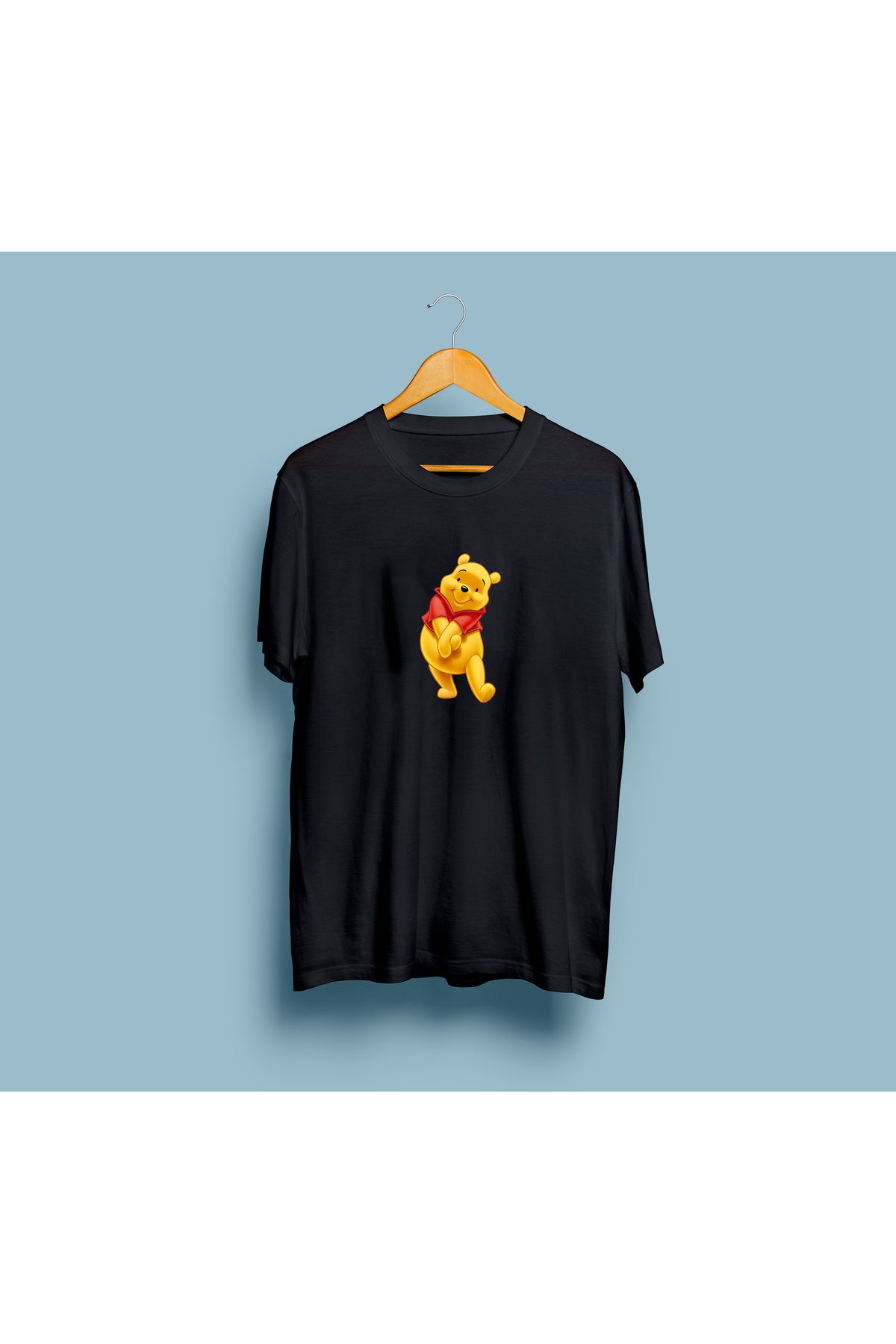 DamlaPromosyon Erkek Baskı Detaylı %100 Organik Pamuk Siyah T-shirt